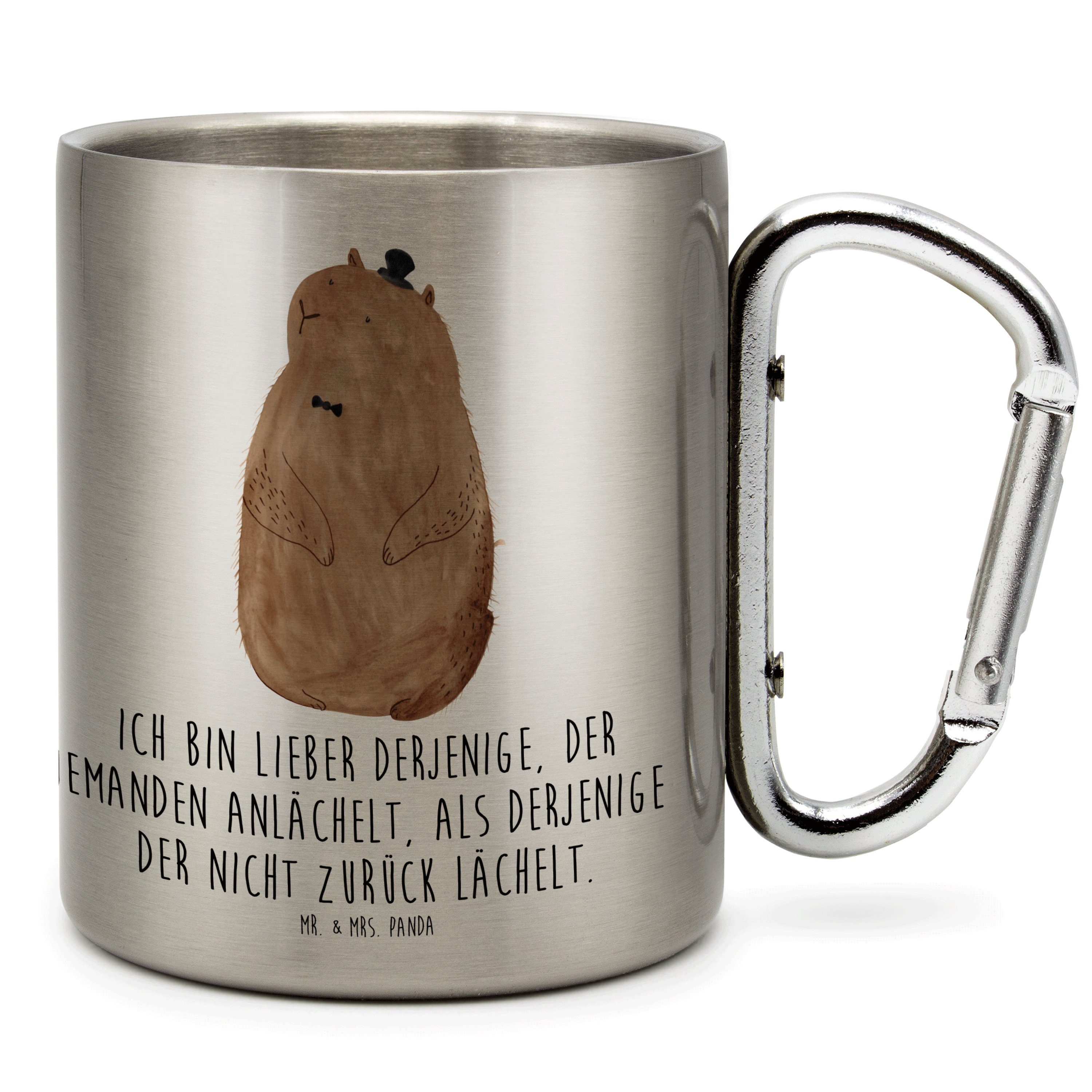 Panda - Tasse Transparent & Mr. lustige - Geschenk, Mrs. Sprüche, Tiere, Respekt, Murmeltier Edelstahl