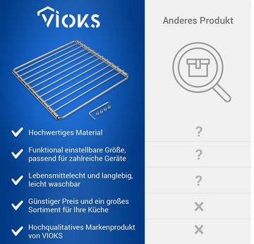 VIOKS Backofenrost Backofengitter ausziehbar 230-400 mm, verchromt, universal für Backofen