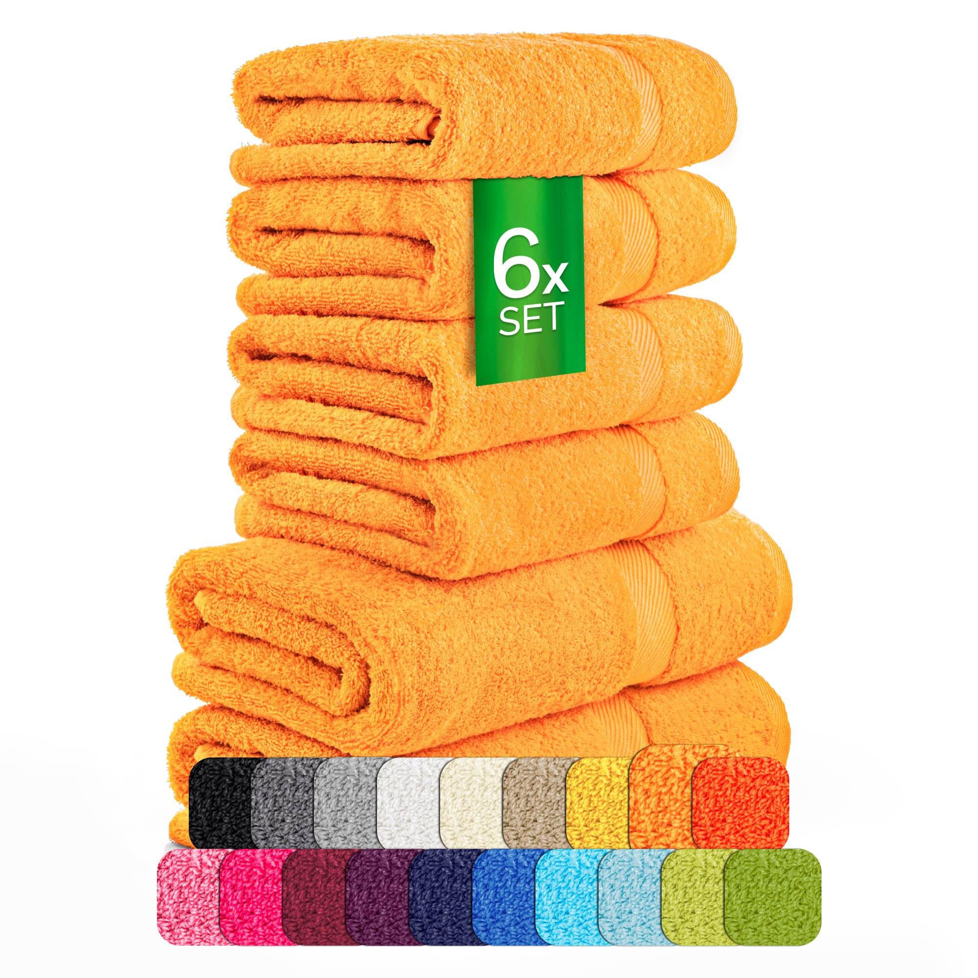 etérea Himmlische Qualität Handtücher etérea Carli 6-teiliges Handtuchset - fix und, Baumwolle (Spar-Set, 6-St)