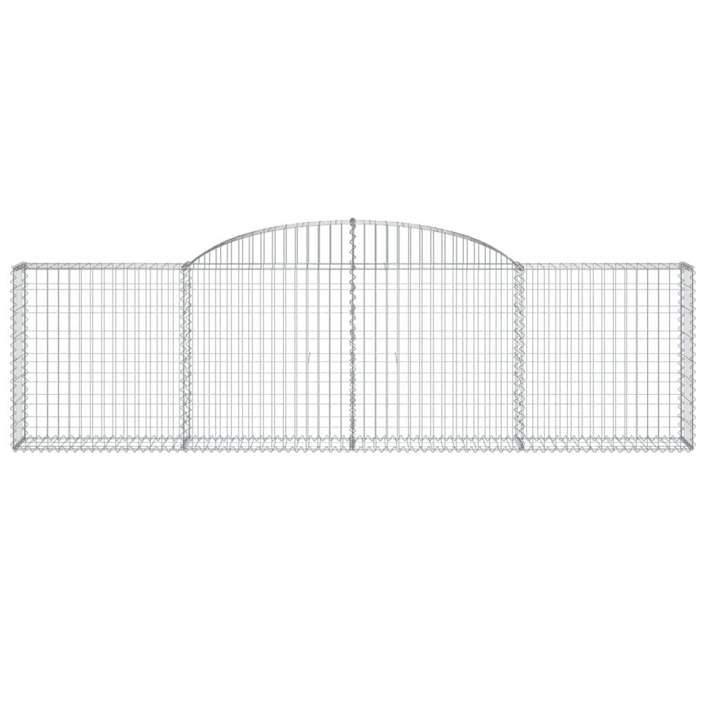 vidaXL Blumentopf Gabione mit Hochbogen 300x30x80/100 cm Verzinktes Eisen (1 St)