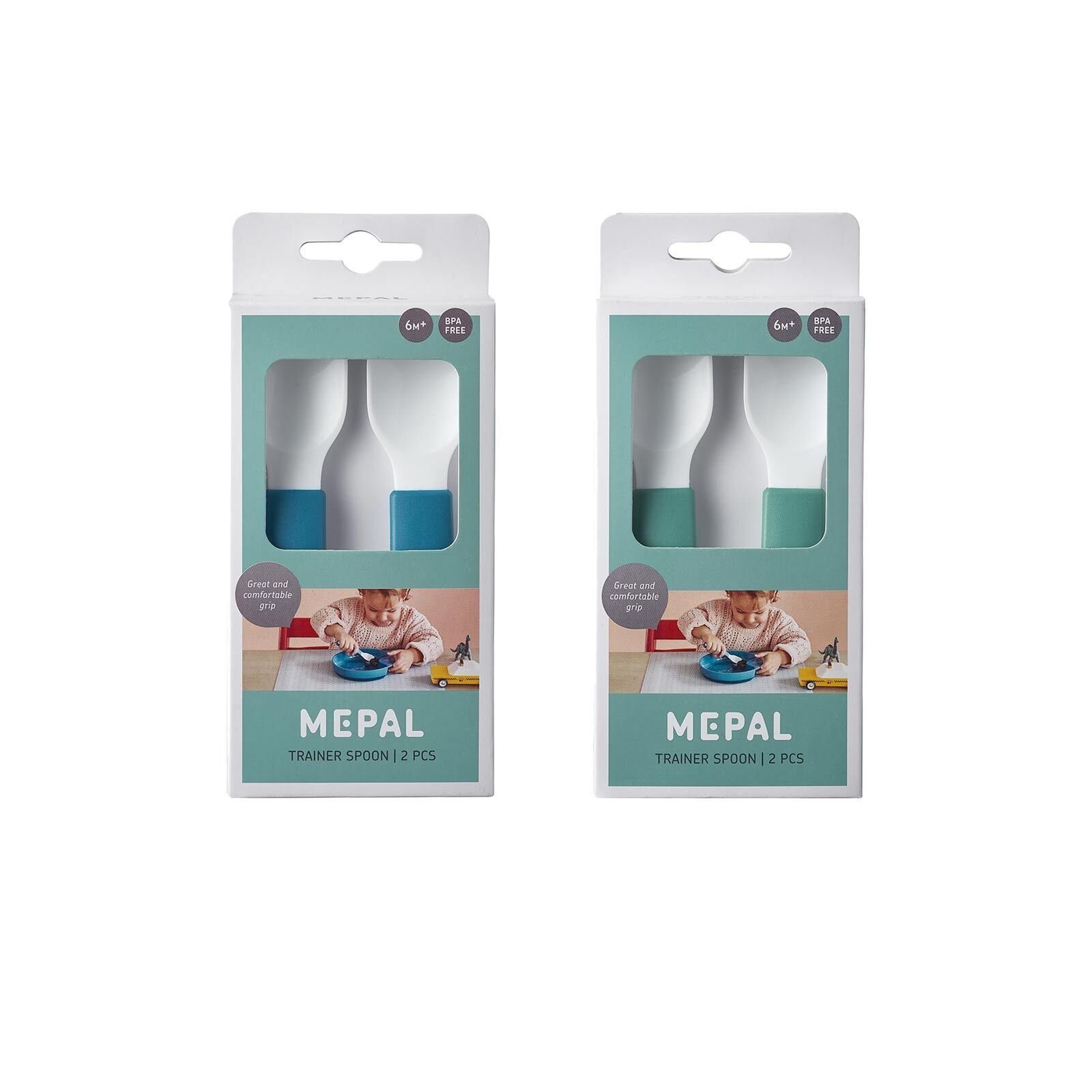 Mepal Kinderbesteck Mio Lernlöffel 4er Set (4-tlg), Kunststoff, Spülmaschinengeeignet