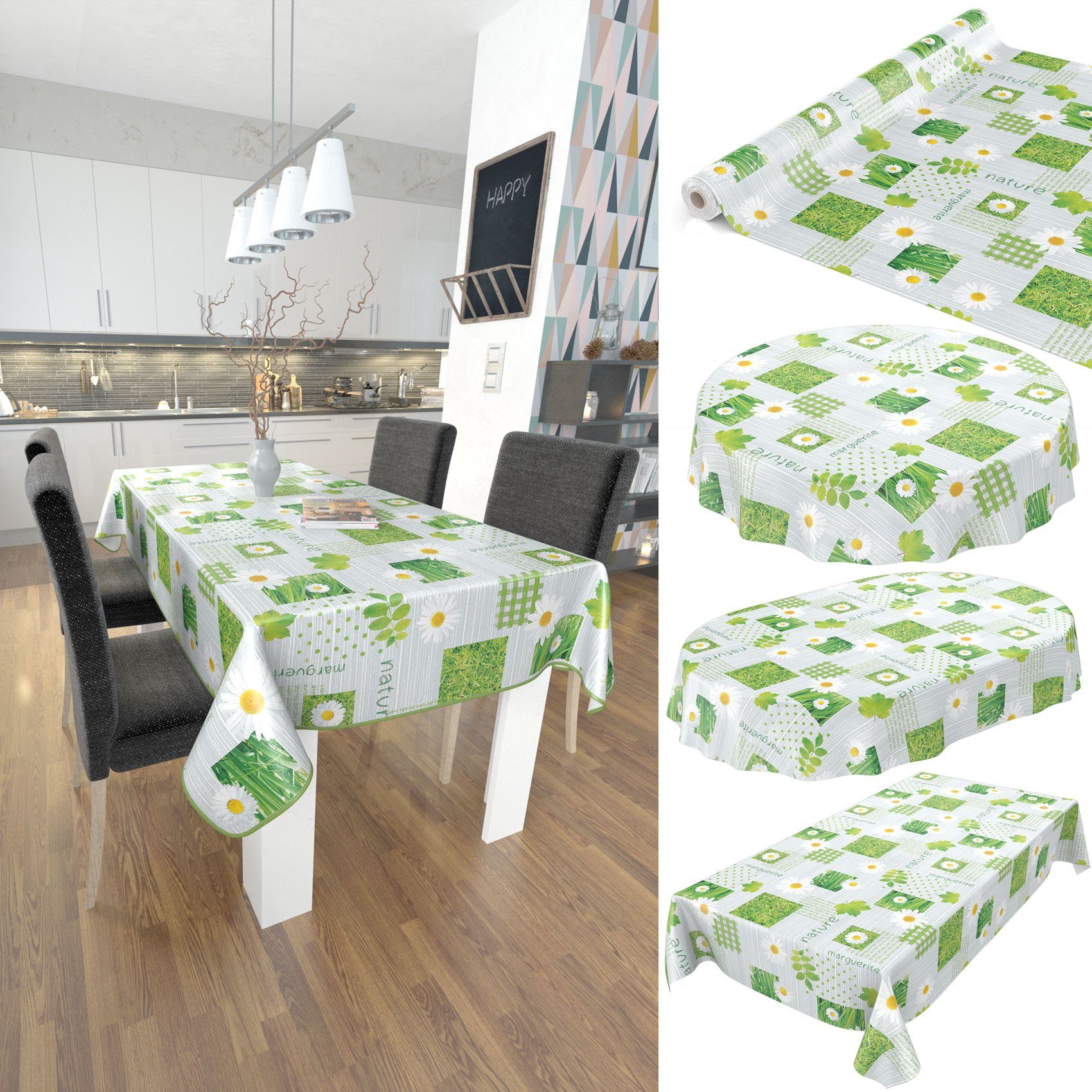 ANRO Tischdecke Wachstuchtischdecke Gartentischdecke Wachstischdecke (Einze günstig online kaufen