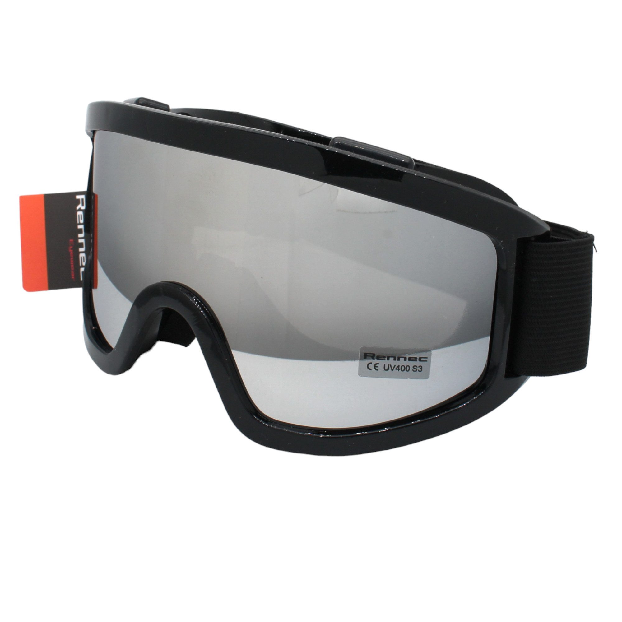 Rennec Skibrille, (Unisex Skibrille inklusive Brillenbeutel), Brillenträger geeignet Linsen Verspiegelt oder Getönt S1 S3