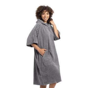 HOMELEVEL Unisex-Bademantel Badeponcho Unisex aus Baumwolle & Polyester für Erwachsene mit Kapuze, Baumwolle