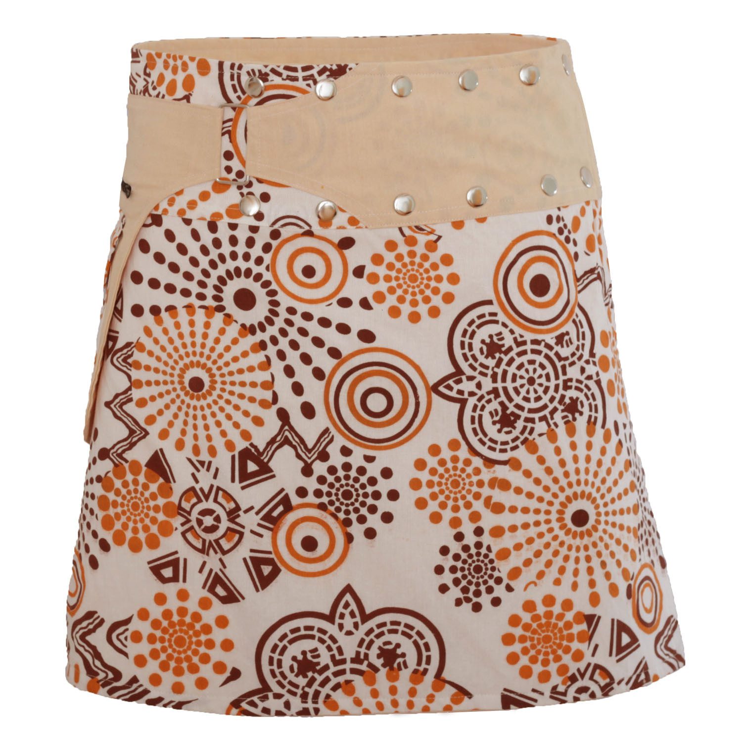 PUREWONDER Wickelrock Wickelrock mit markantem Muster Nr. 170 Weiß Baumwolle Einheitsgröße