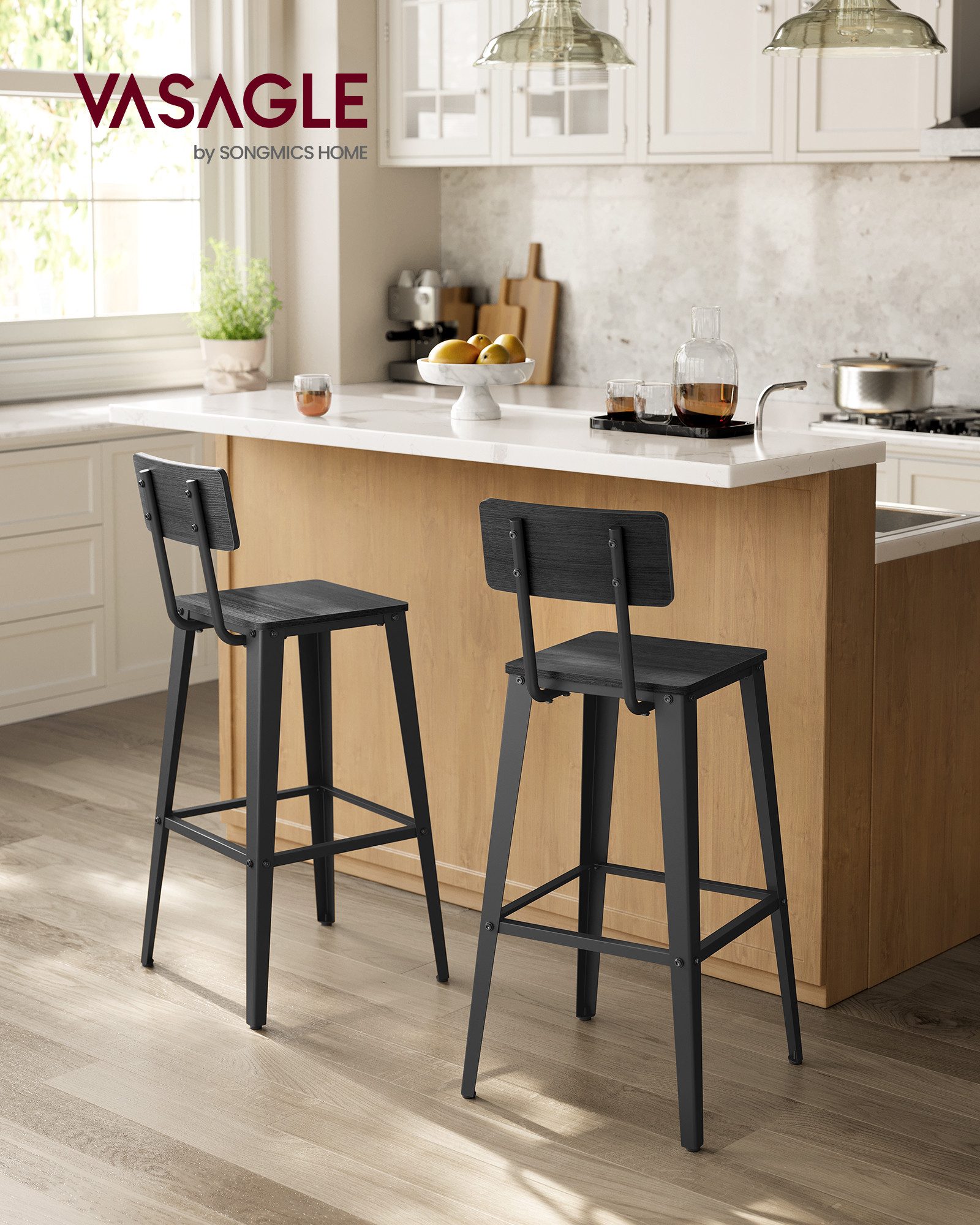 VASAGLE Barhocker Barstühle (2 St), Küchenstühle, günstig online kaufen