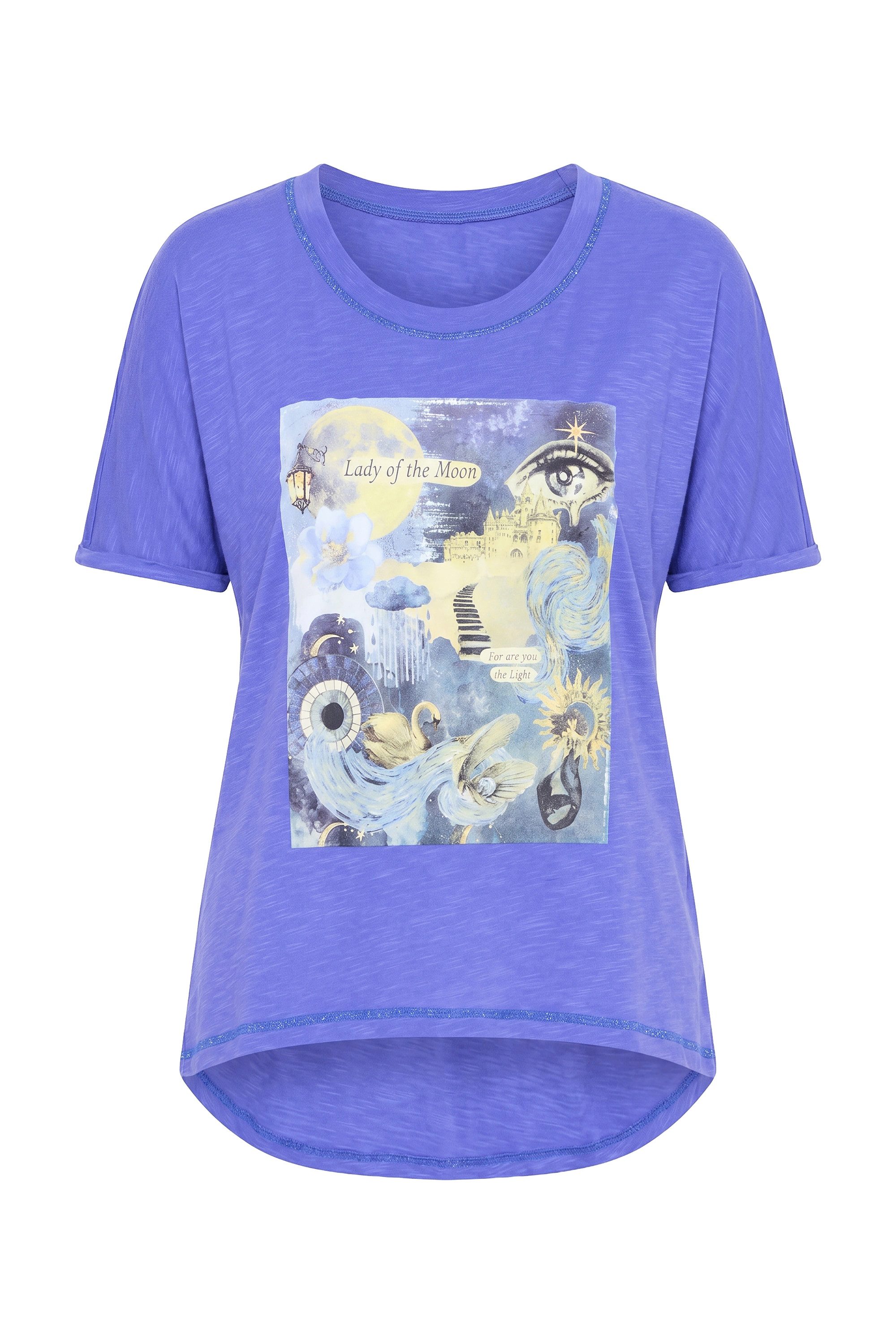 Ulla Popken T-Shirt T-Shirt Oversized Rundhals Halbarm Modalmix