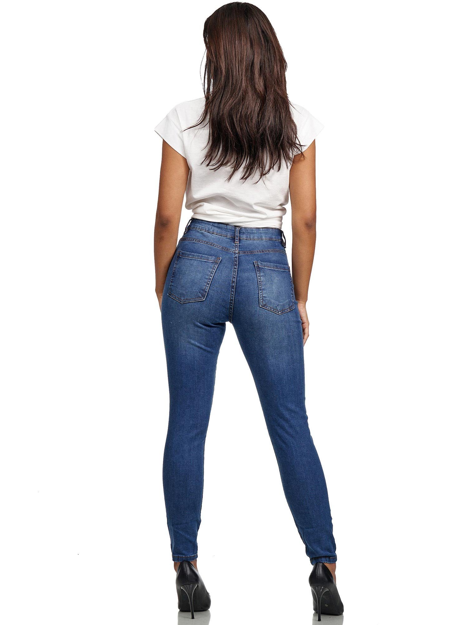 Tazzio High-waist-Jeans F107 Damen Skinny Fit Jeanshose