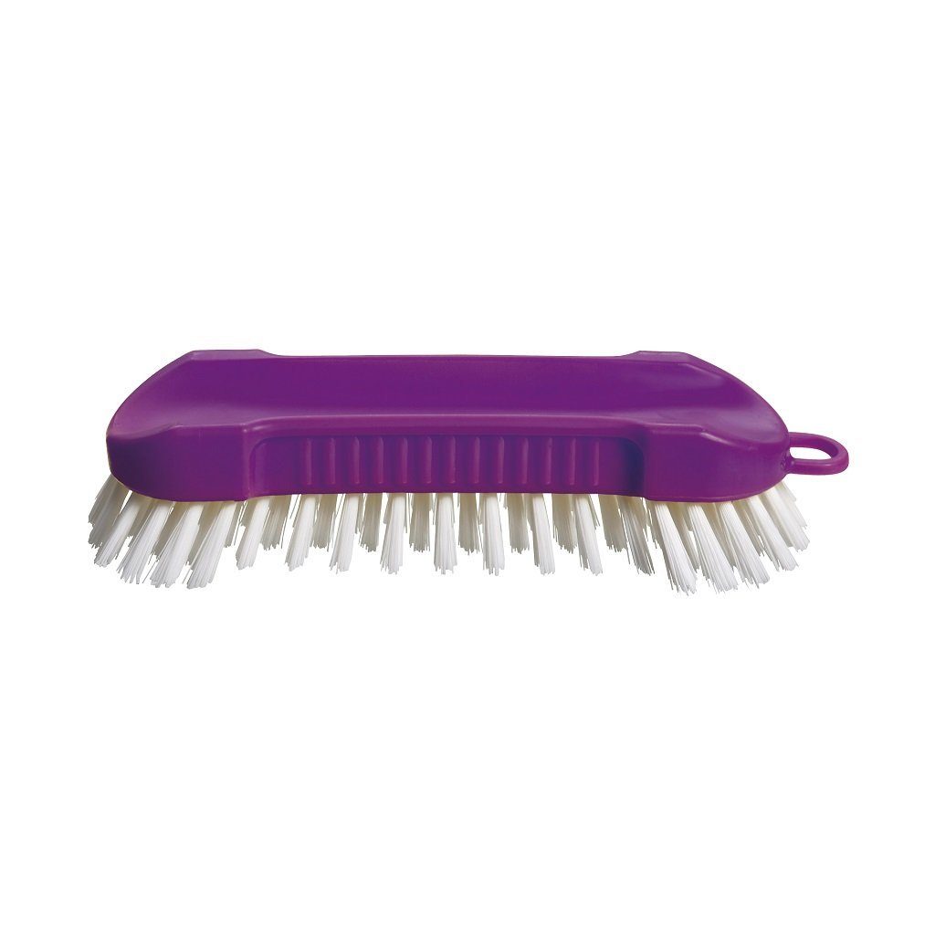 haug bürsten Reinigungsbürste 58020, Scheuerbürste lila, harte Borsten, ergonomisch geformt, aus PP - Made in Germany