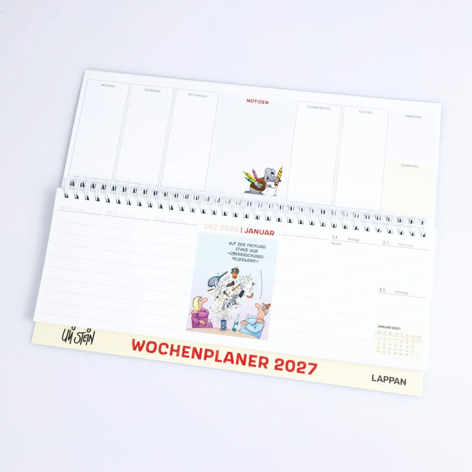 Lappan Verlag Querkalender Uli Stein Wochenplaner 2027: Tischkalender