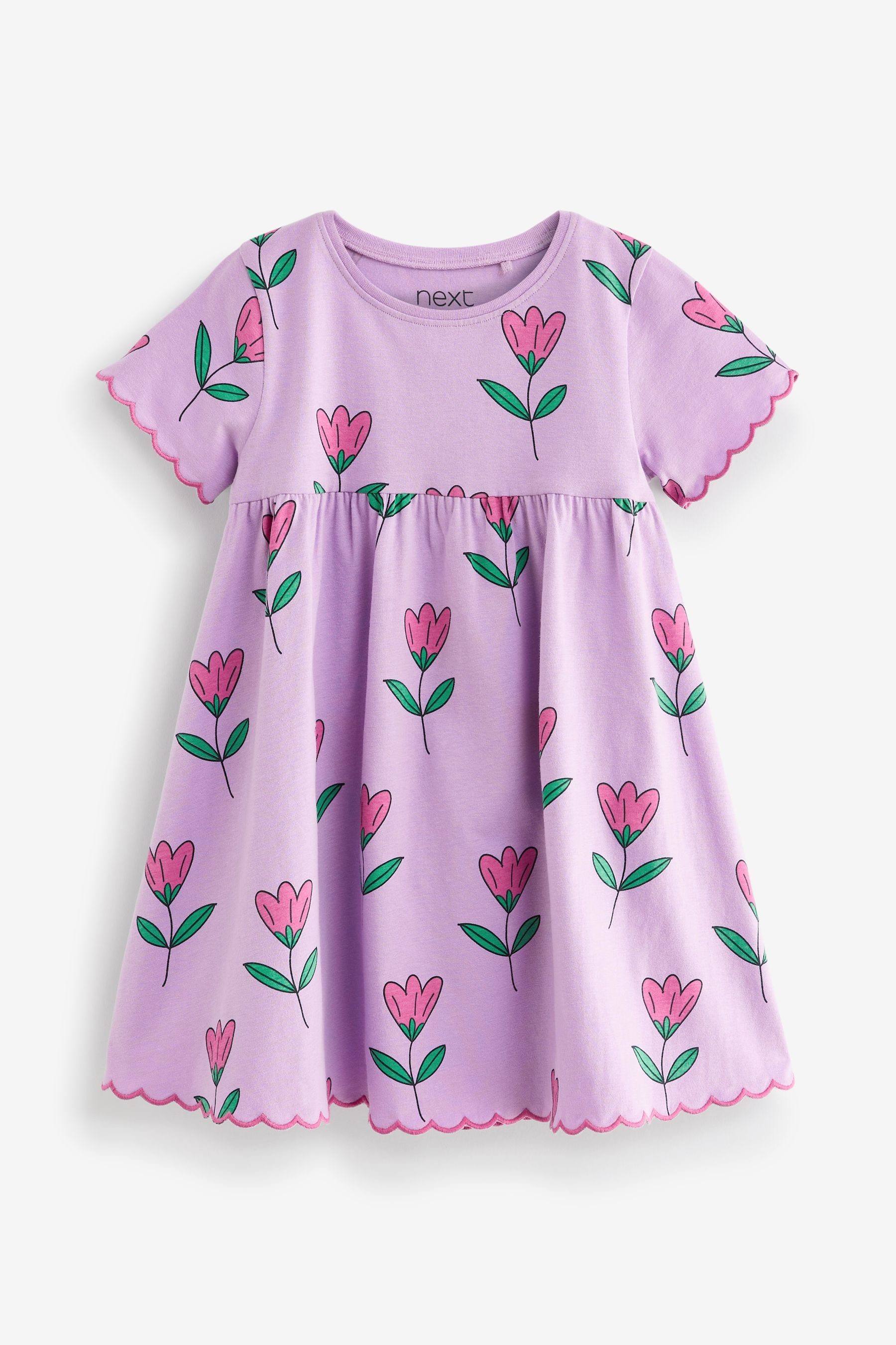Jerseykleid Kurzärmliges Jersey-Kleid (1-tlg) Lilac Next