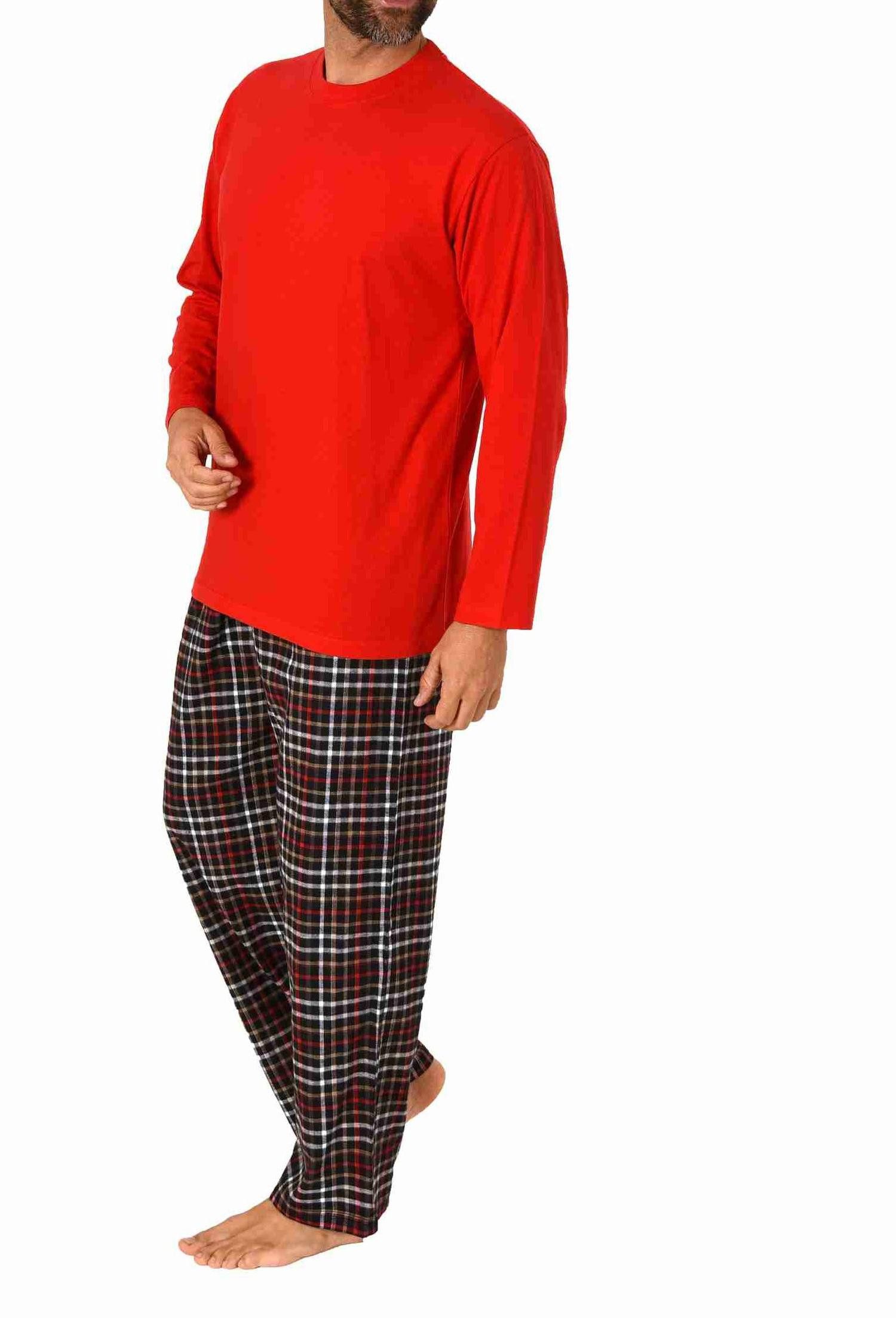 Trend by Normann Pyjama Herren Schlafanzug langarm mit Flanell Hose, Oberte günstig online kaufen