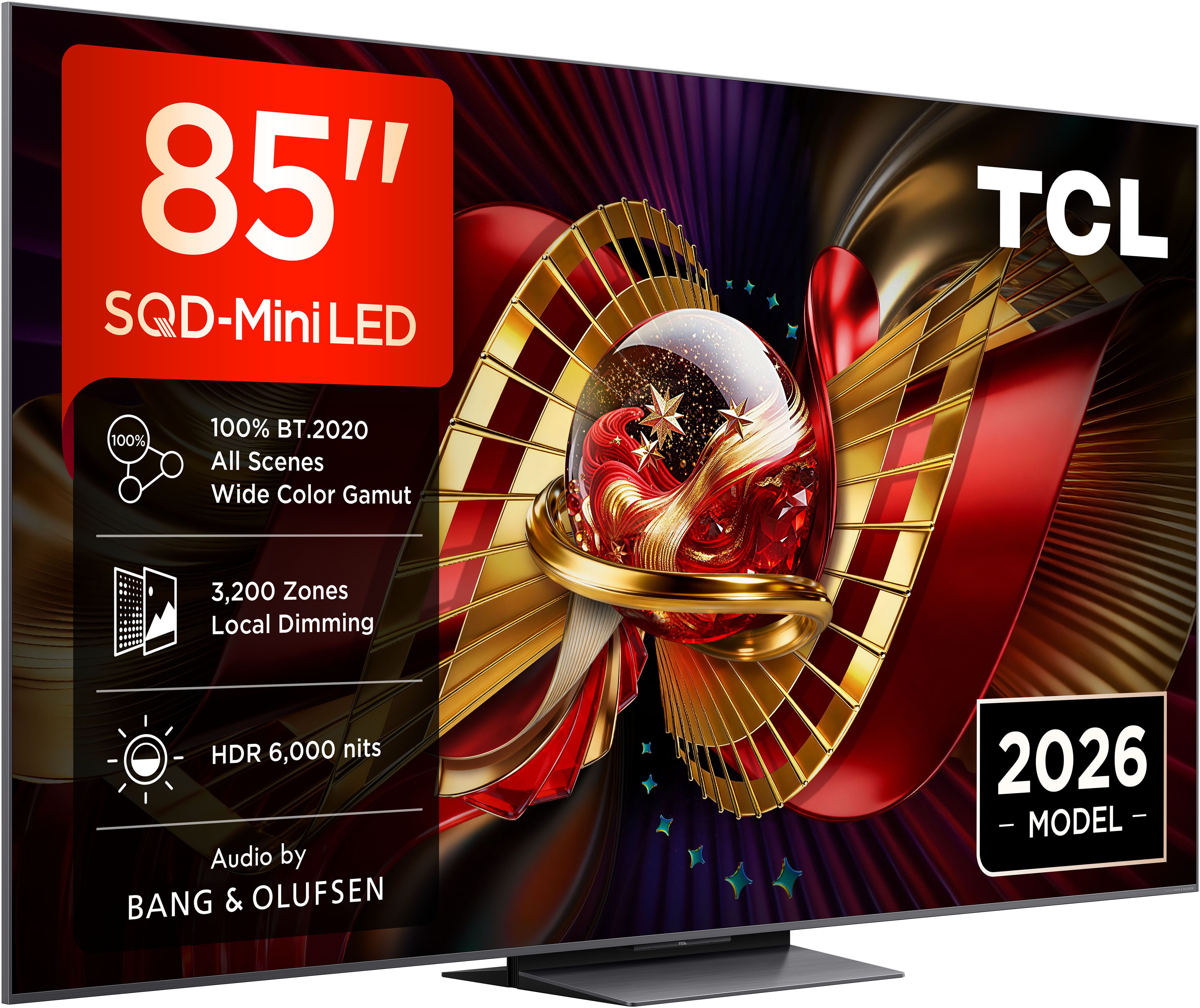 TCL 85C8LX1 Mini-LED-Fernseher (215 cm/85 Zoll, 4K Ultra HD, Google TV, SQD-Mini LED, HDR 6000 Nits, 100%BT.2020, 144Hz, AiPQ Pro,Dolby Vision)