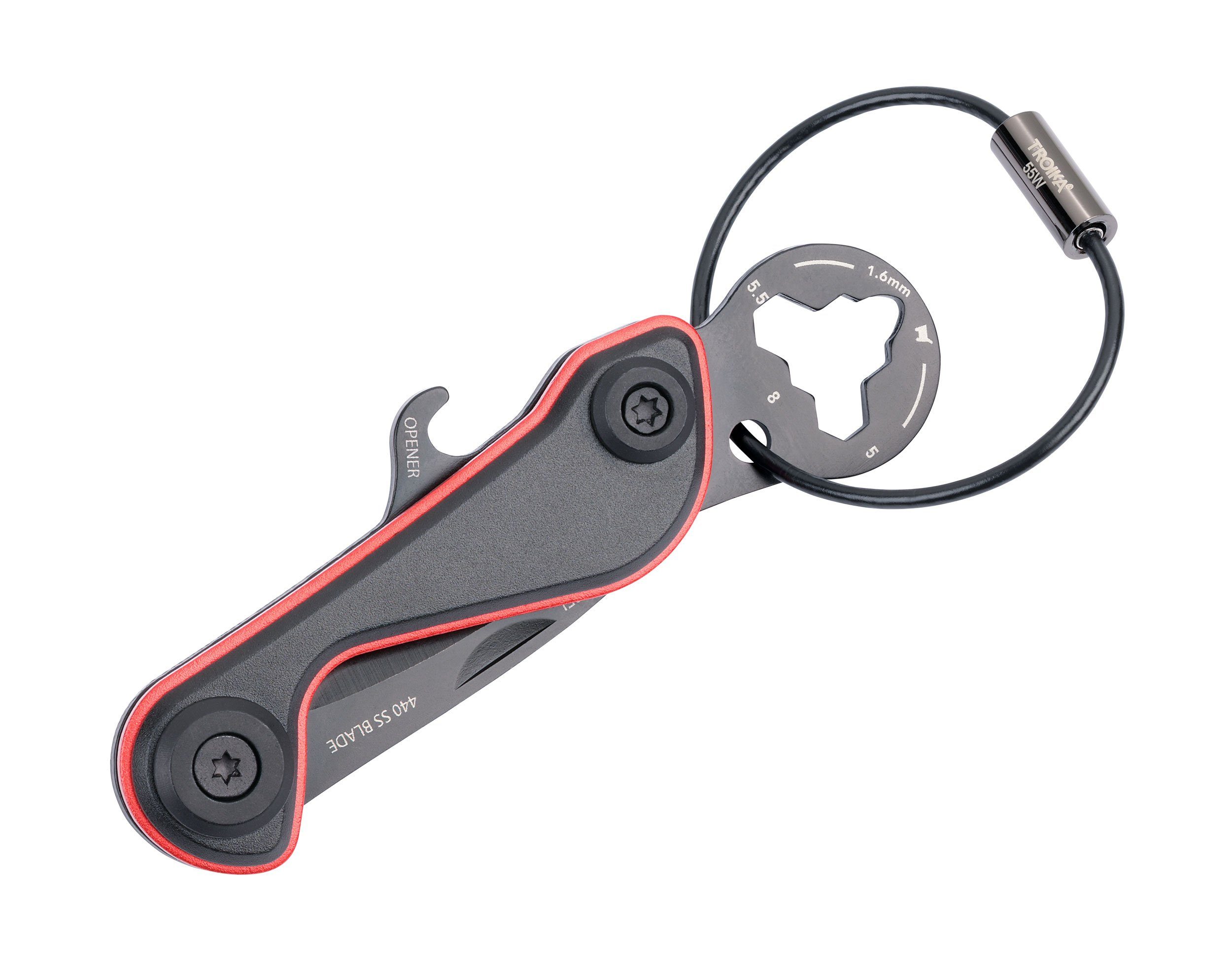 TROIKA Schlüsselanhänger Mini-Werkzeug mit 9 Funktionen - Multitool -  PARCEL CUT & CART, Super praktisch für viele