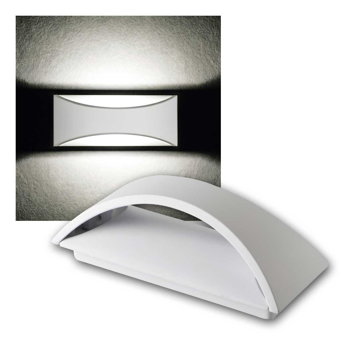Kanlux LED Außen-Wandleuchte LED Wand-Außenleuchte BISO 375lm IP54 Alu weiß, neutralweiß