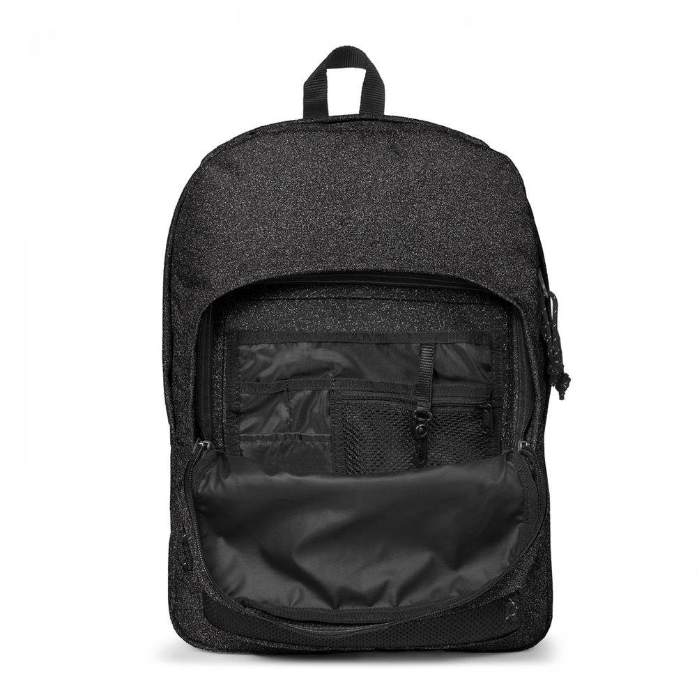 Eastpak Rucksack PINNACLE, Spark Black, aus Polyester, mit Schlüsselclip, Vegan