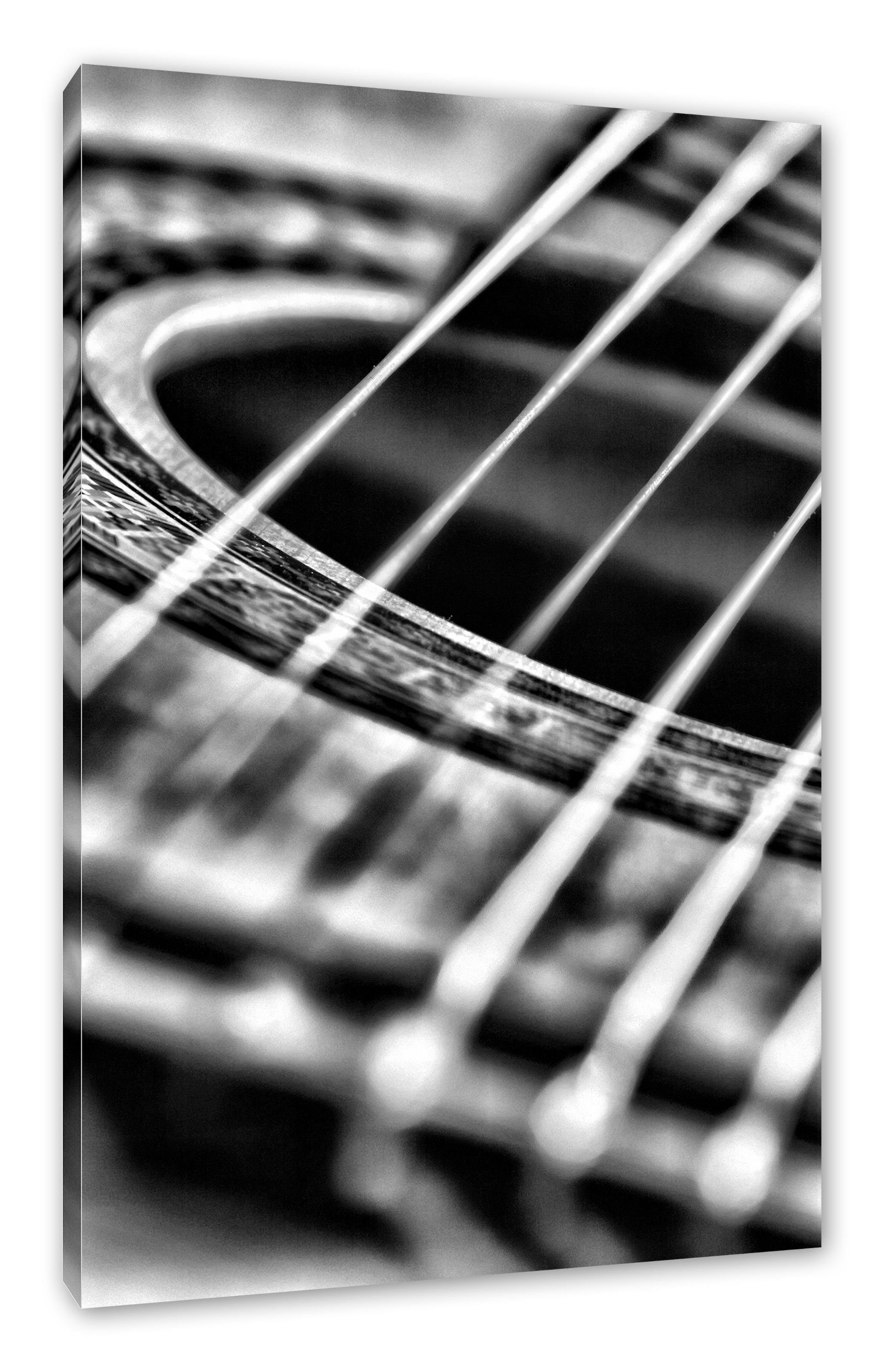 Pixxprint Leinwandbild Gitarrensaiten and Music, Gitarrensaiten and Music (1 St), Leinwandbild fertig bespannt, inkl. Zackenaufhänger