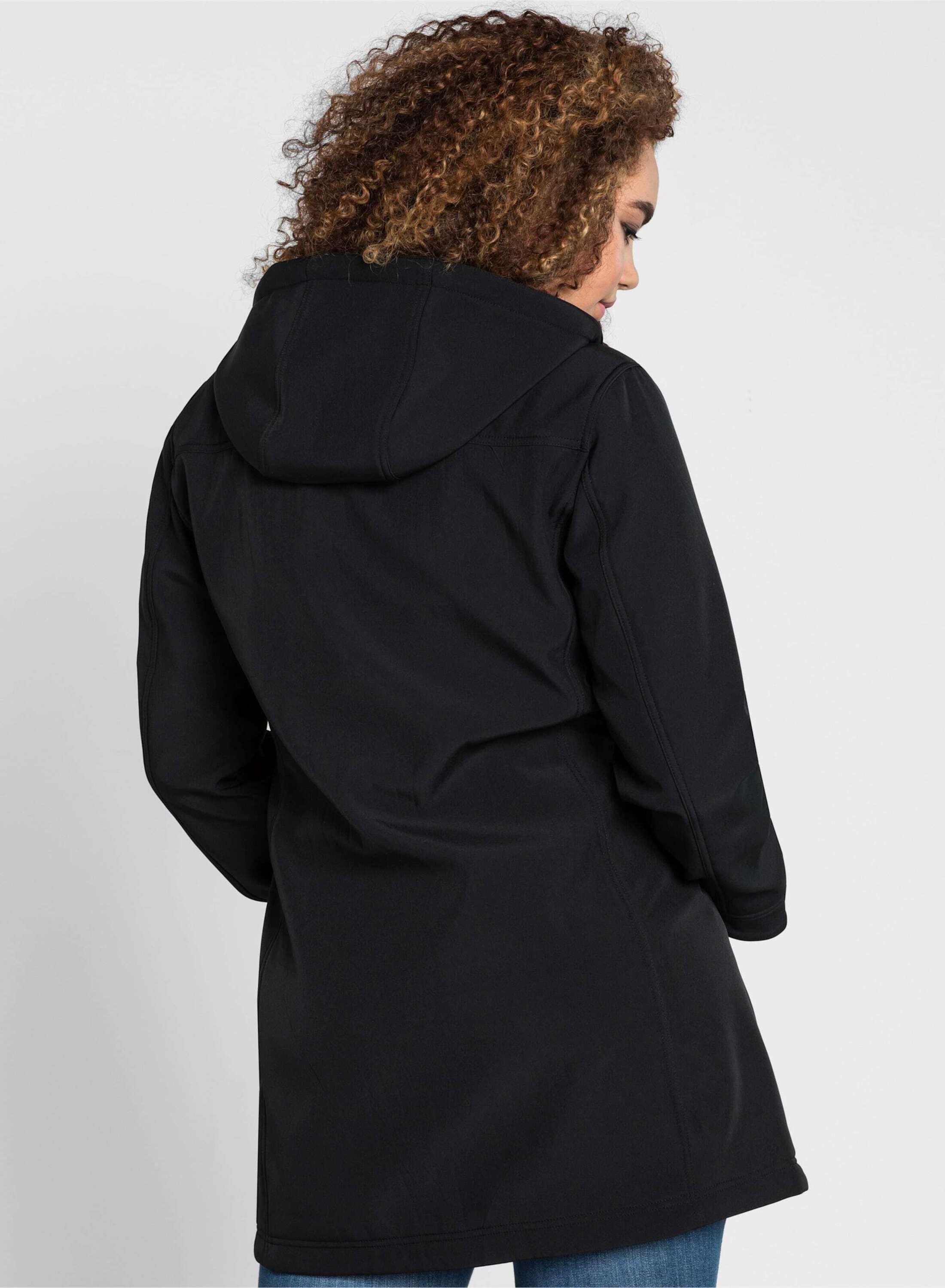 Sheego Allwetterjacke Softshelljacke Langarm mit weicher Fleece-Innenseite günstig online kaufen