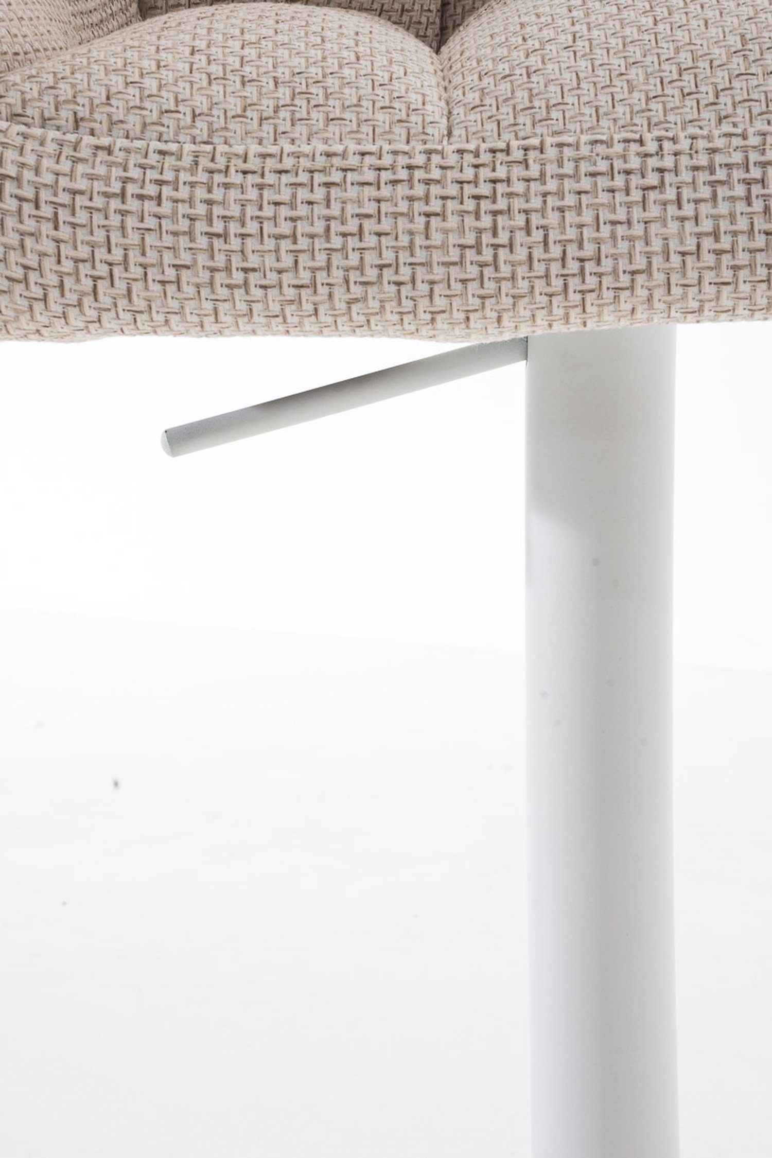 - drehbar weiß Fußstütze Elfenbein für - Damaso (mit Hocker Metall Gestell TPFLiving Küche), und & Sitzfläche: Theke - Rückenlehne 360° Stoff Barhocker