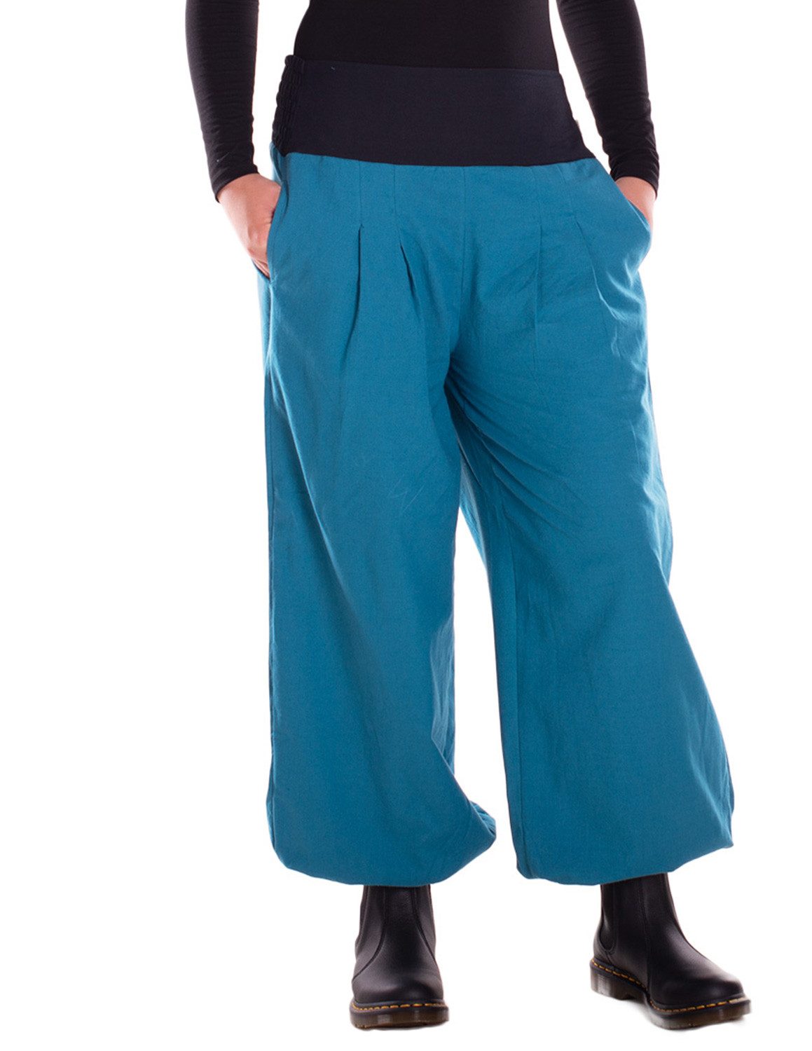 Vishes Haremshose Lange Damen Sommerhose Haremshose Schlupfhose zweifarbig Dehnbund Alternative Bekleidung, Ethno, Hippie, Retro Style