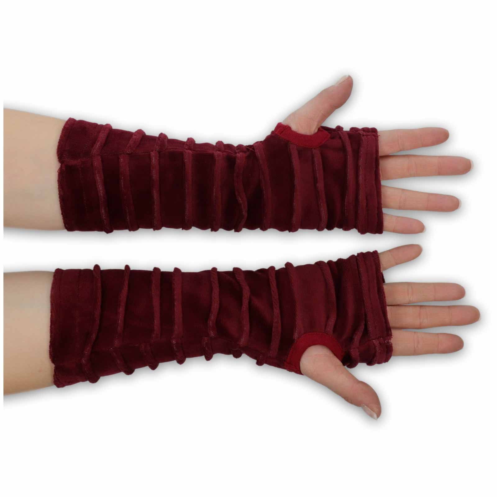 KUNST UND MAGIE Armstulpen Kunst und Magie Samt Armstulpen Stulpen Handwärmer Handschuhe Boho