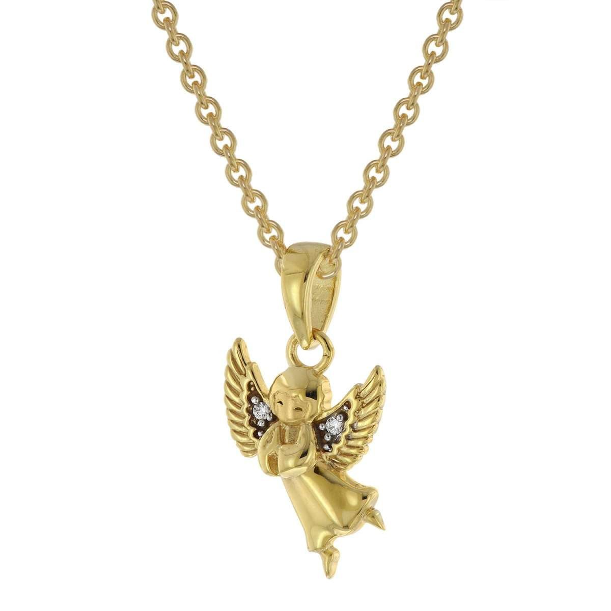 trendor Kette mit Anhänger 51144, Engel Gold 333 / 8K + vergoldete Silber
