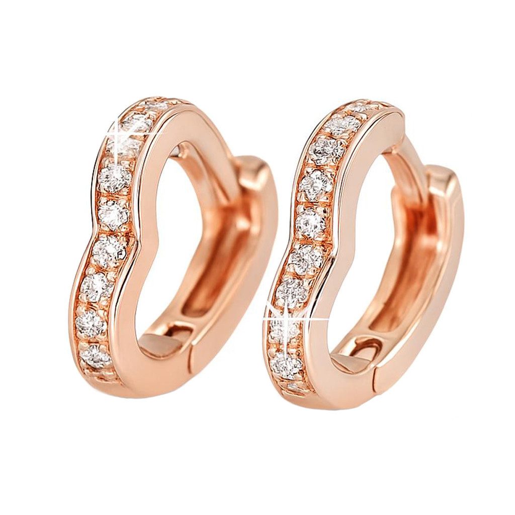 Paar Creolen Creolen 925 Sterling Silber Creolen Herzform Damen Ohrringe