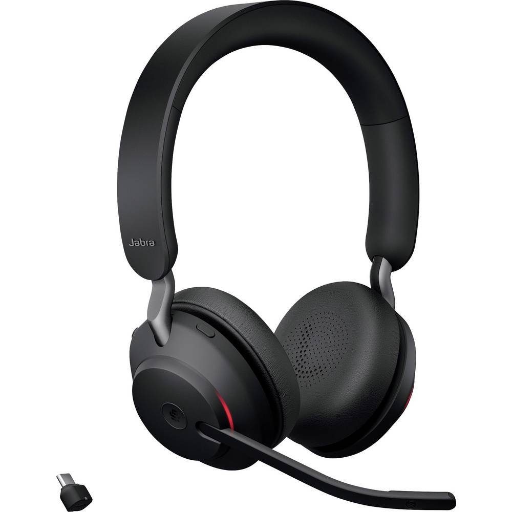 Jabra Evolve2 65 Stereo MS USB-C Bluetooth black Kopfhörer (Lautstärkeregelung, Batterieladeanzeige, Mikrofon-Stummschaltung)