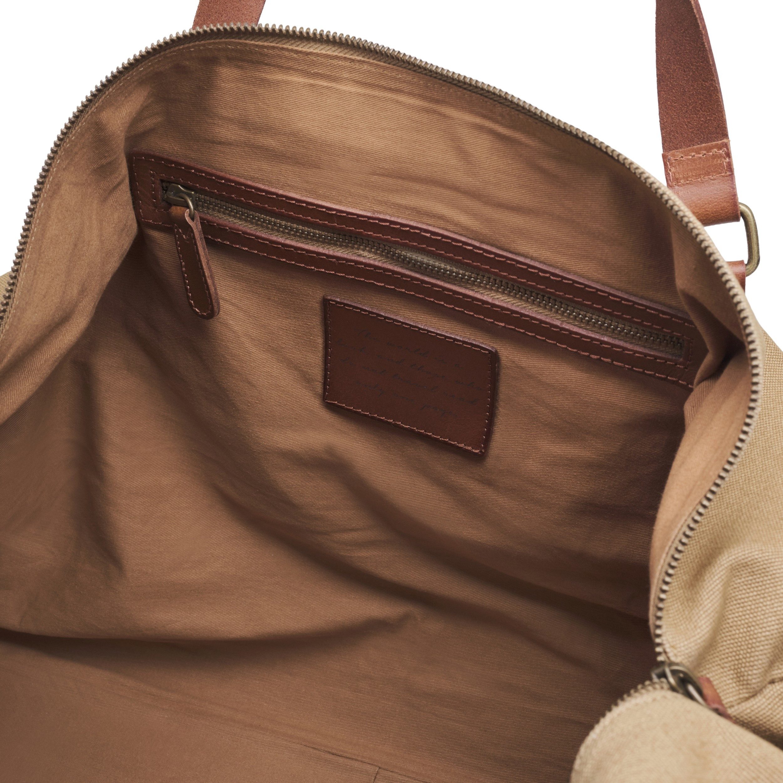 DRAKENSBERG Reisetasche Weekender »Steve« Khaki-Beige, groß, XL, für Damen, Herren, wasserabweisendes Canvas, Büffelleder