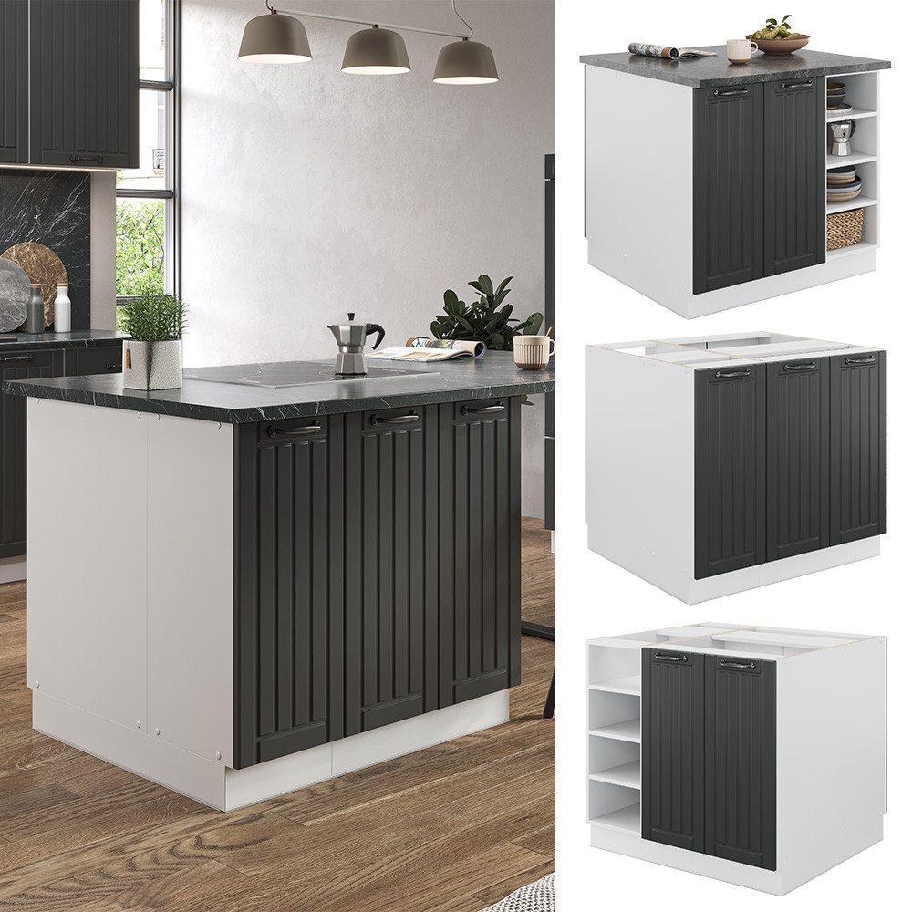 Vicco Unterschrank Fame-Line, Anthrazit Landhaus/Weiß, 90 günstig online kaufen