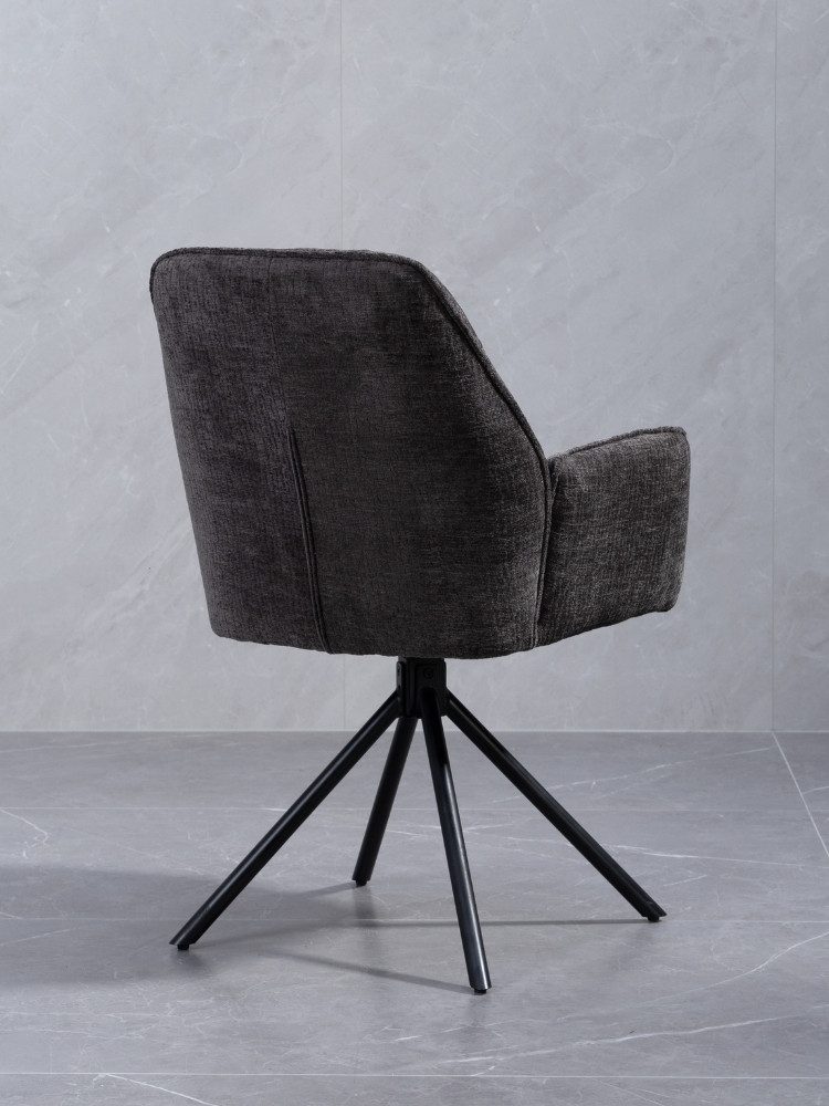 WOLF MÖBEL Esszimmerstuhl SEBA Drehstuhl Basa 180° anthrazit - mit Rückstellfunktion, 2er SET (60x63x88), SEBA Drehstuhl Basa 180° anthrazit - mit Rückstellfunk – Bild 5 von 5