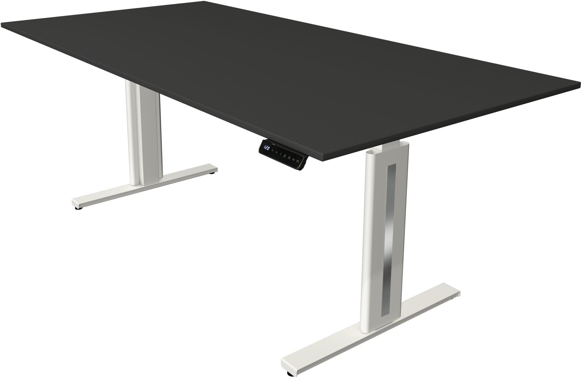 Schreibtisch Sitz-/Stehtisch Move 3 fresh BxTxH 200x100x72-120cm anthrazit/weiß