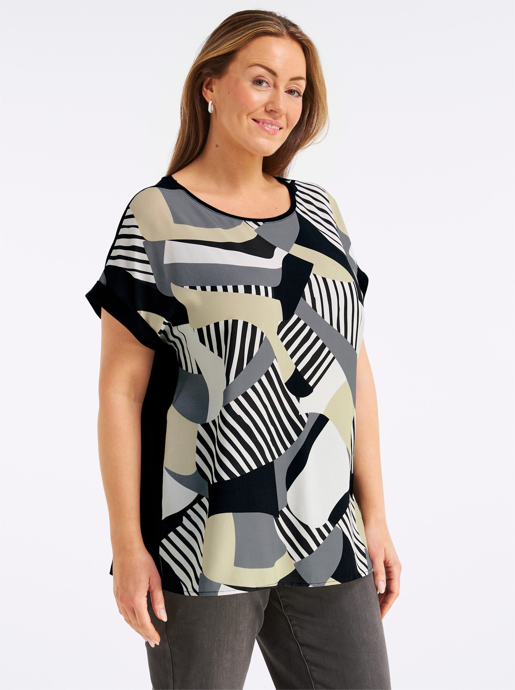 Sheego T-Shirt Shirt-Bluse Kurzarm