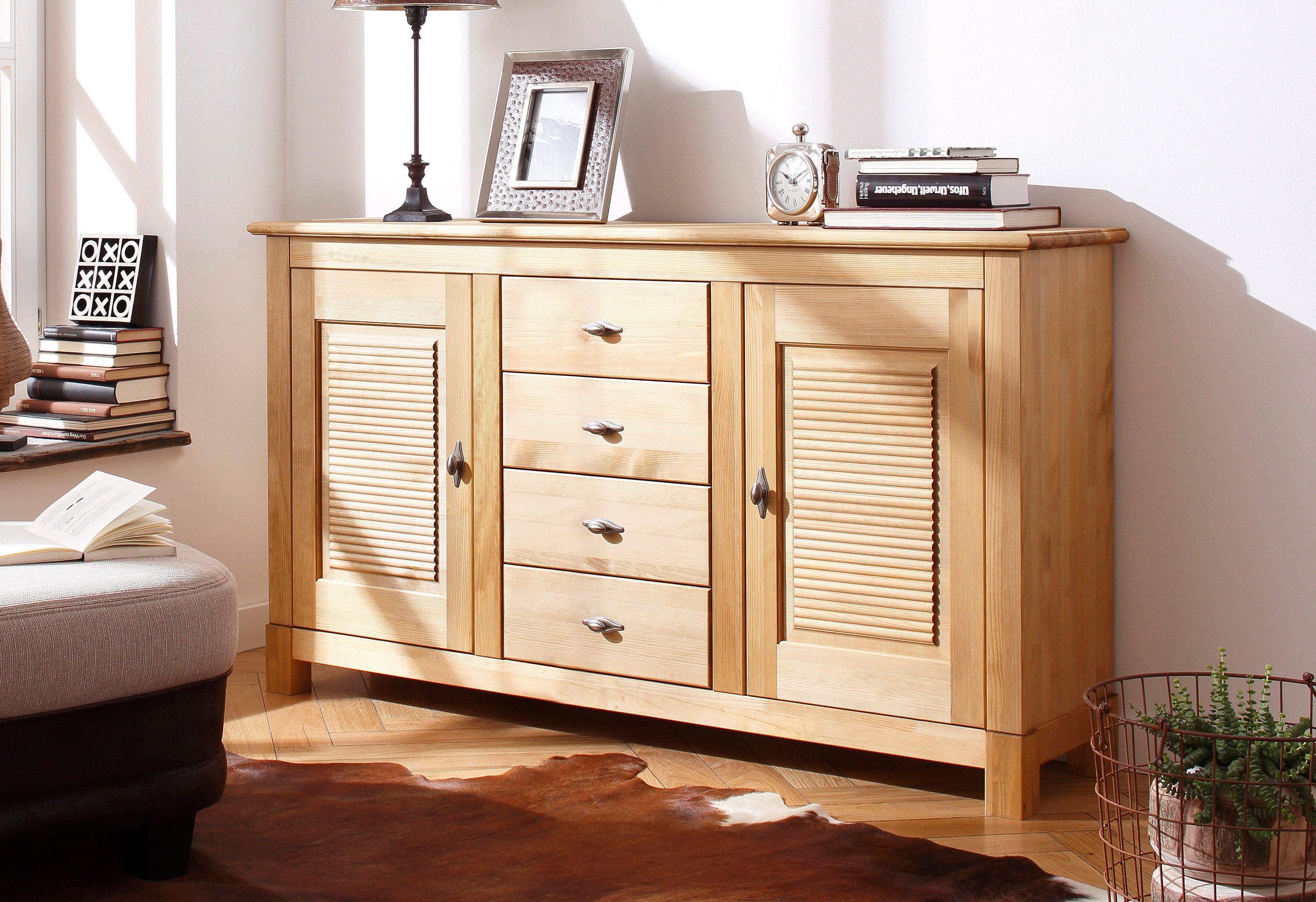 OTTO home Sideboard Rauna, Kommode, Landhausstil (B/T/H: 150/37/84 cm), Kommode, FSC®-zertifiziertes Massivholz, Breite 150 cm