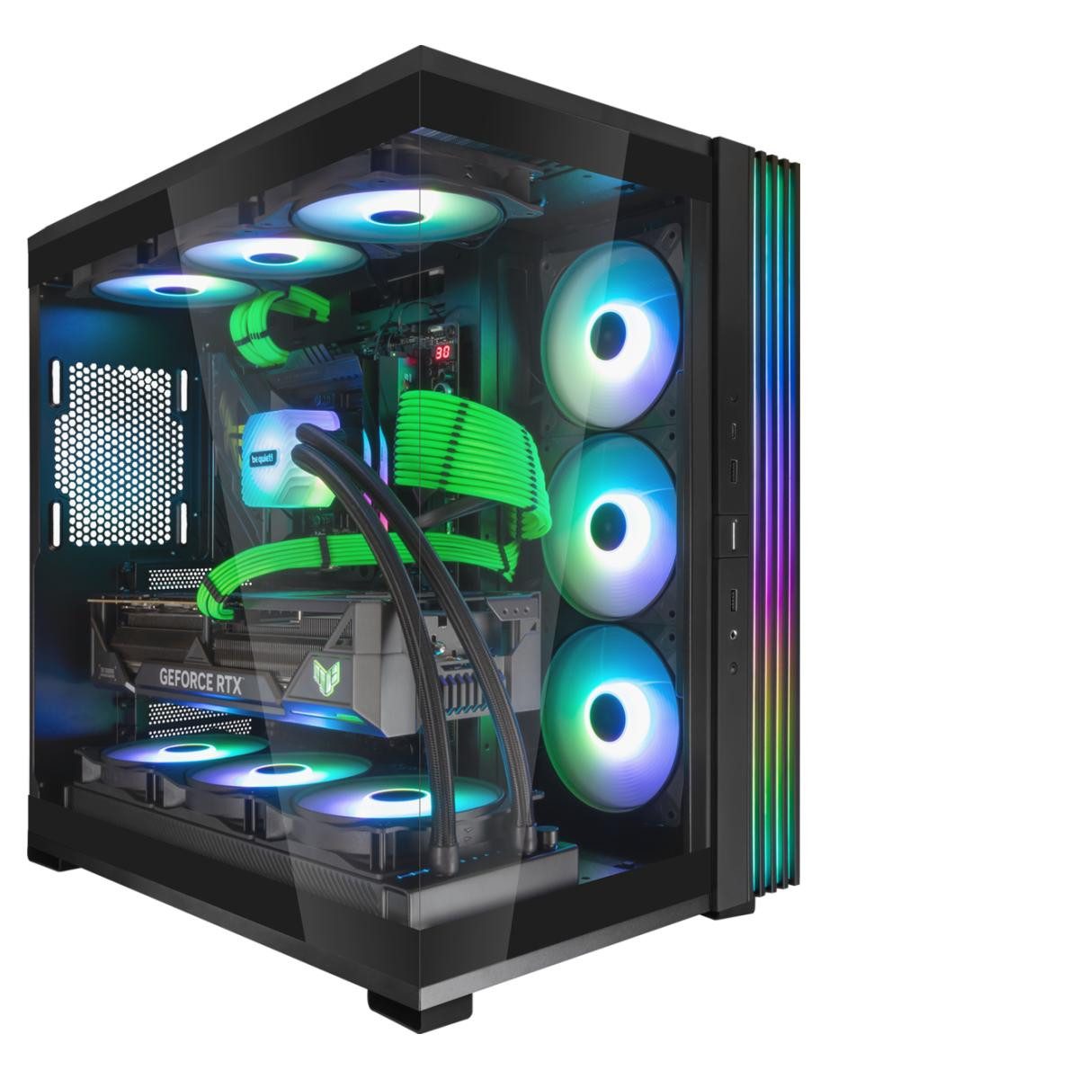 ONE GAMING High End PC Black Edition AN150 Gaming-PC (AMD Ryzen 7 9800X3D, GeForce RTX 5080, 32 GB RAM, 2000 GB SSD, Wasserkühlung)