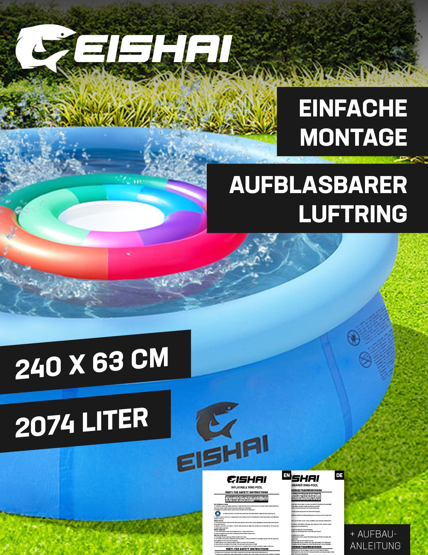EISHAI Rundpool "Oasis" Aufstellpool rund 240cm günstig online kaufen