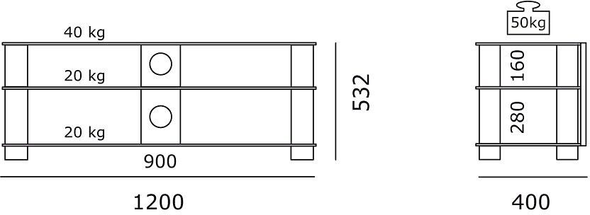 JUST by Spectral TV-Rack »just-racks TV1203«, Breite 120 cm-Otto