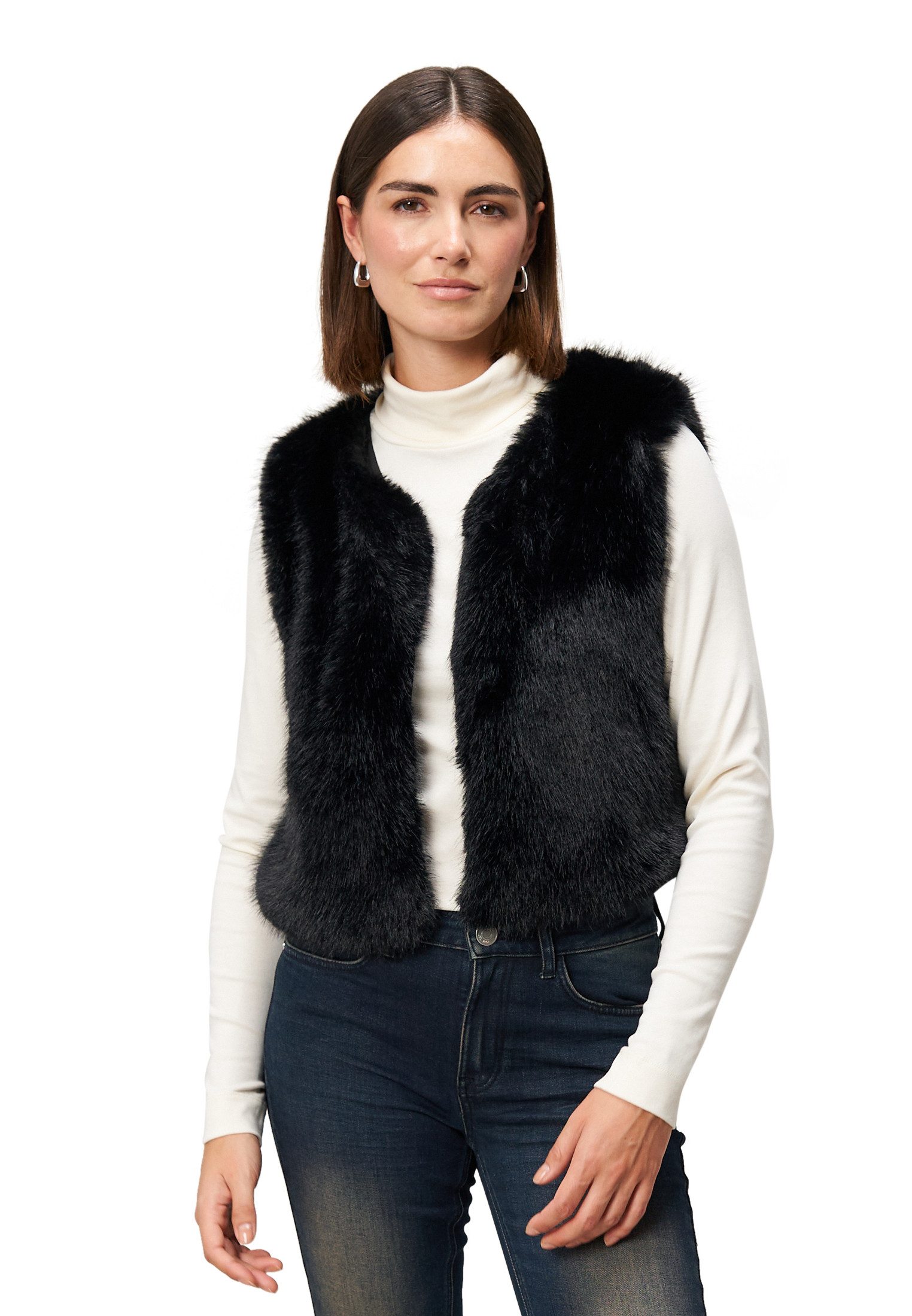 Zero Jackenblazer Damen in Felloptik Plain/ohne Details