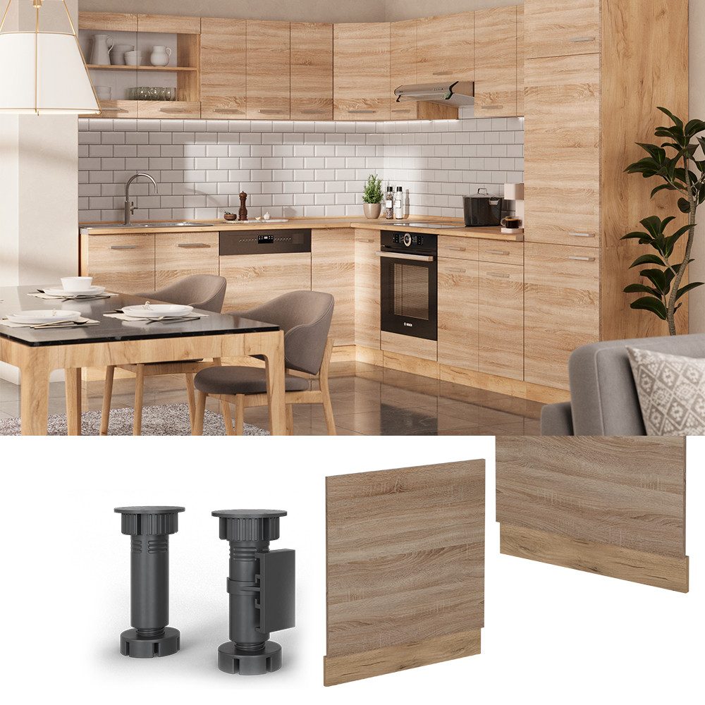 Vicco Frontblende R-Line, Sonoma/Goldkraft Eiche, 60 cm ohne Arbeitsplatte (1 St)