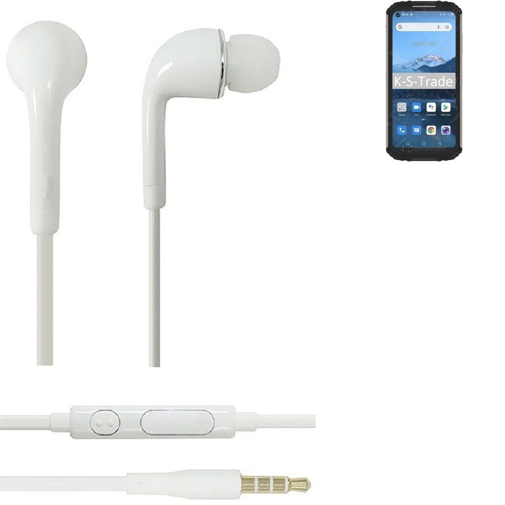 K-S-Trade für Oukitel WP16 In-Ear-Kopfhörer (Kopfhörer Headset mit Mikrofon u Lautstärkeregler weiß 3,5mm) | In-Ear-Kopfhörer