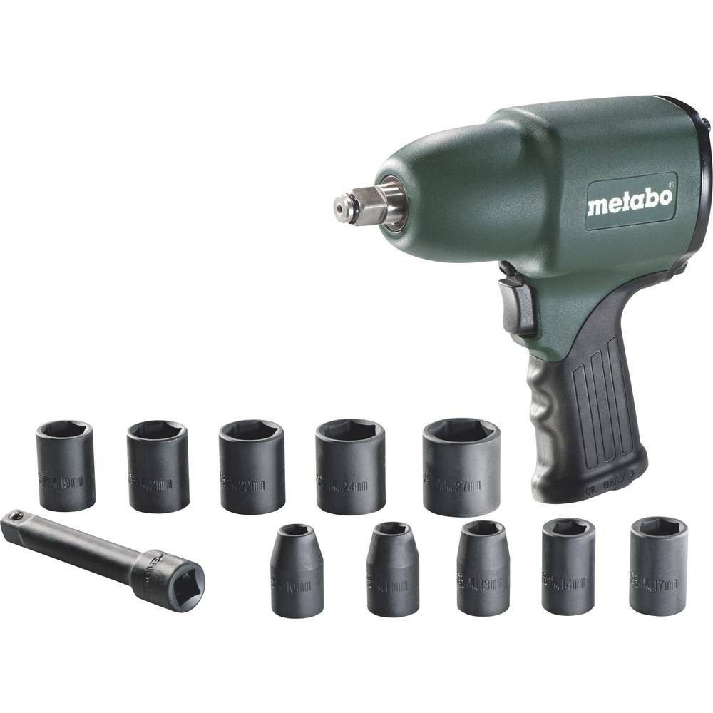 metabo Druckluftwerkzeug Druckluft-Schlagschrauber 12.5 mm (1/2″ 604118500, mit Zubehör