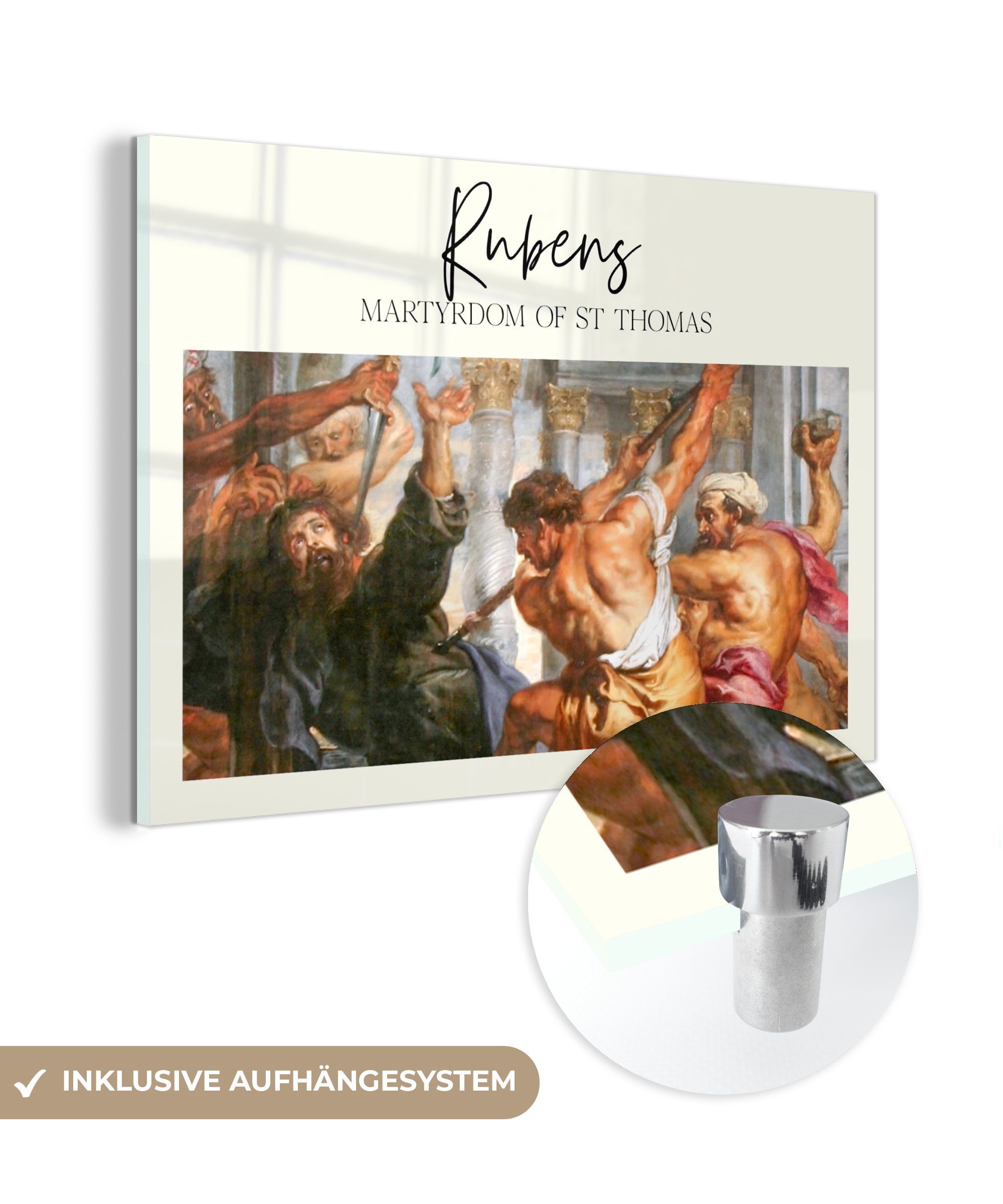 - Wohnzimmer Kunst & Heiligen Thomas, (1 des MuchoWow Acrylglasbilder Martyrium St), Rubens - Acrylglasbild Schlafzimmer