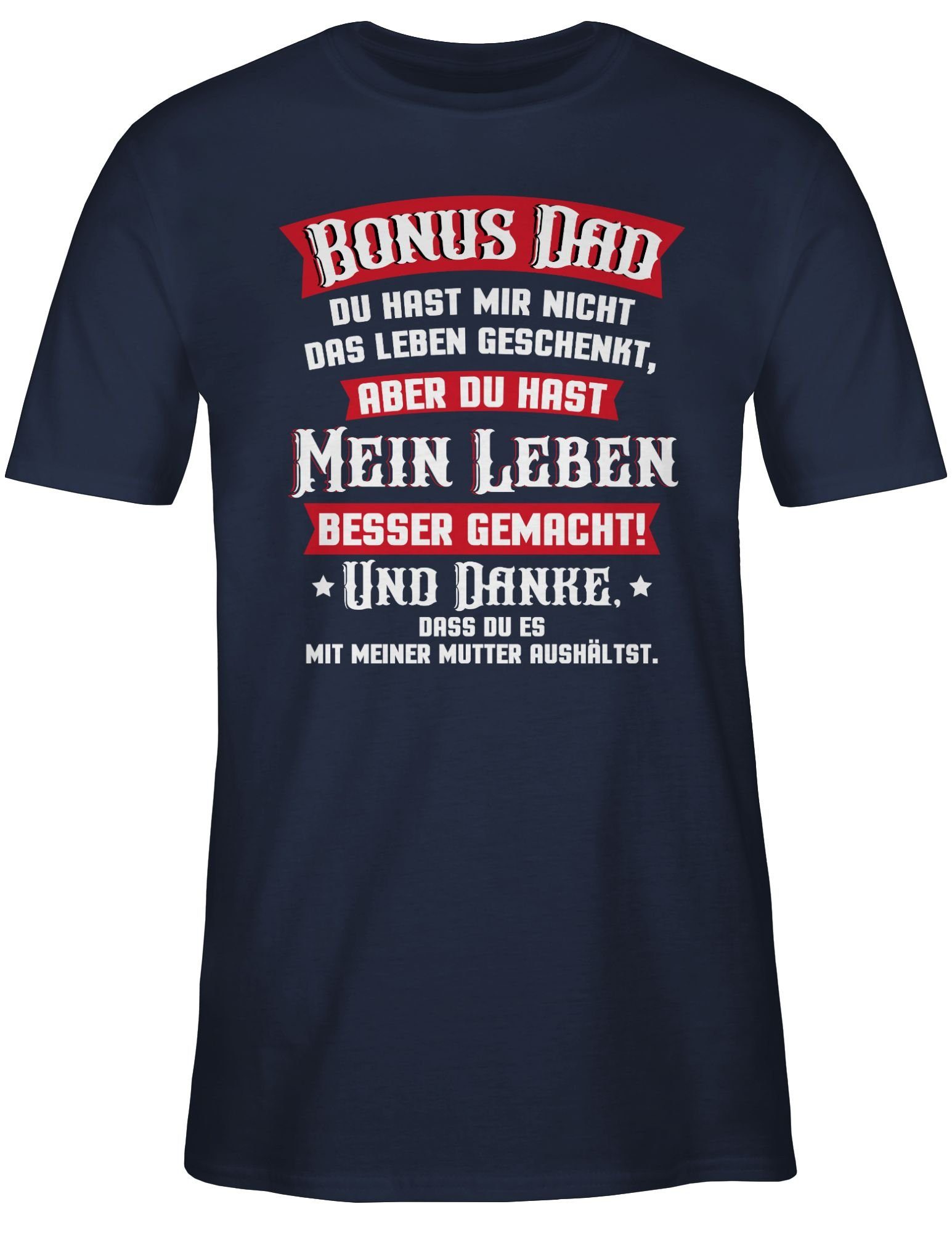 Shirtracer T-Shirt Bonus Dad Blau 03 Navy für rot/weiß Vatertag Papa - Geschenk