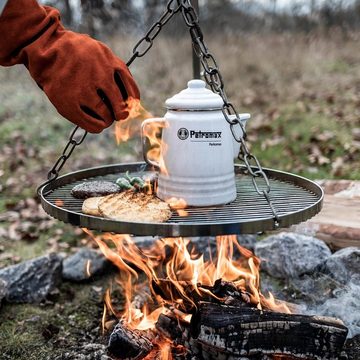 Petromax Grillrost Petromax Hänge Grillrost Ø 50 cm inkl. Dreibein Outdoor (2-St., Camping draußen Kochen), einfache leichte Reinigung