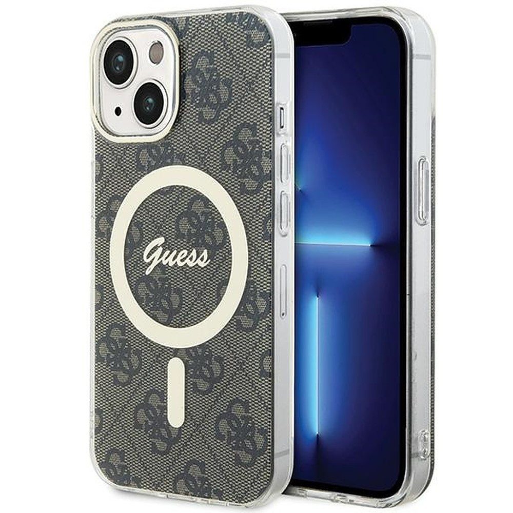 Guess Handyhülle Schutzhülle Magnethülle Hartschale 6,1 Zoll, MagSafe, 4G-Muster, erhöhter Kameraschutz
