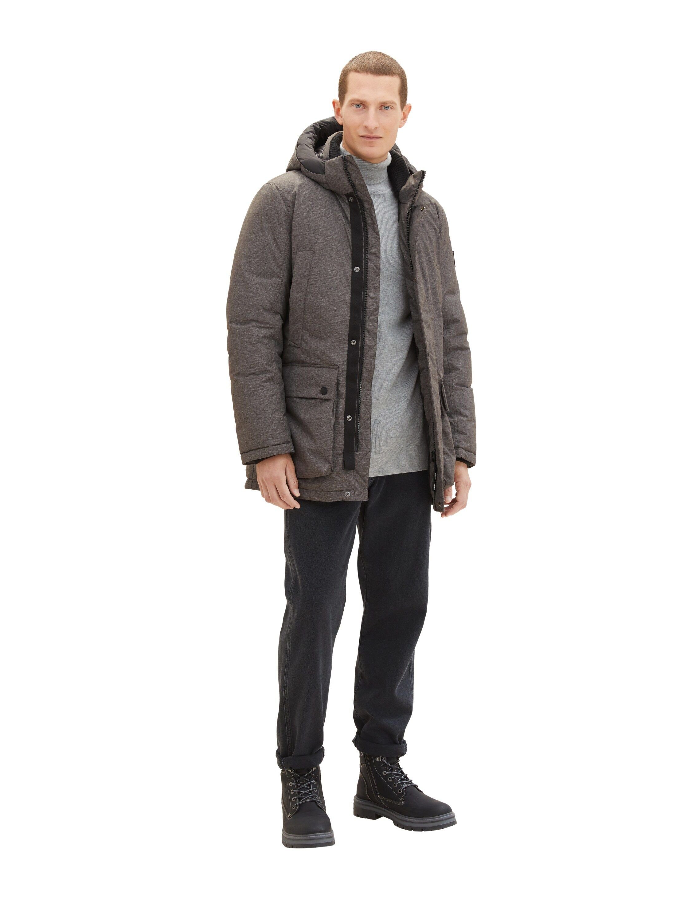 grey TOM Outdoorjacke TAILOR structure puffer