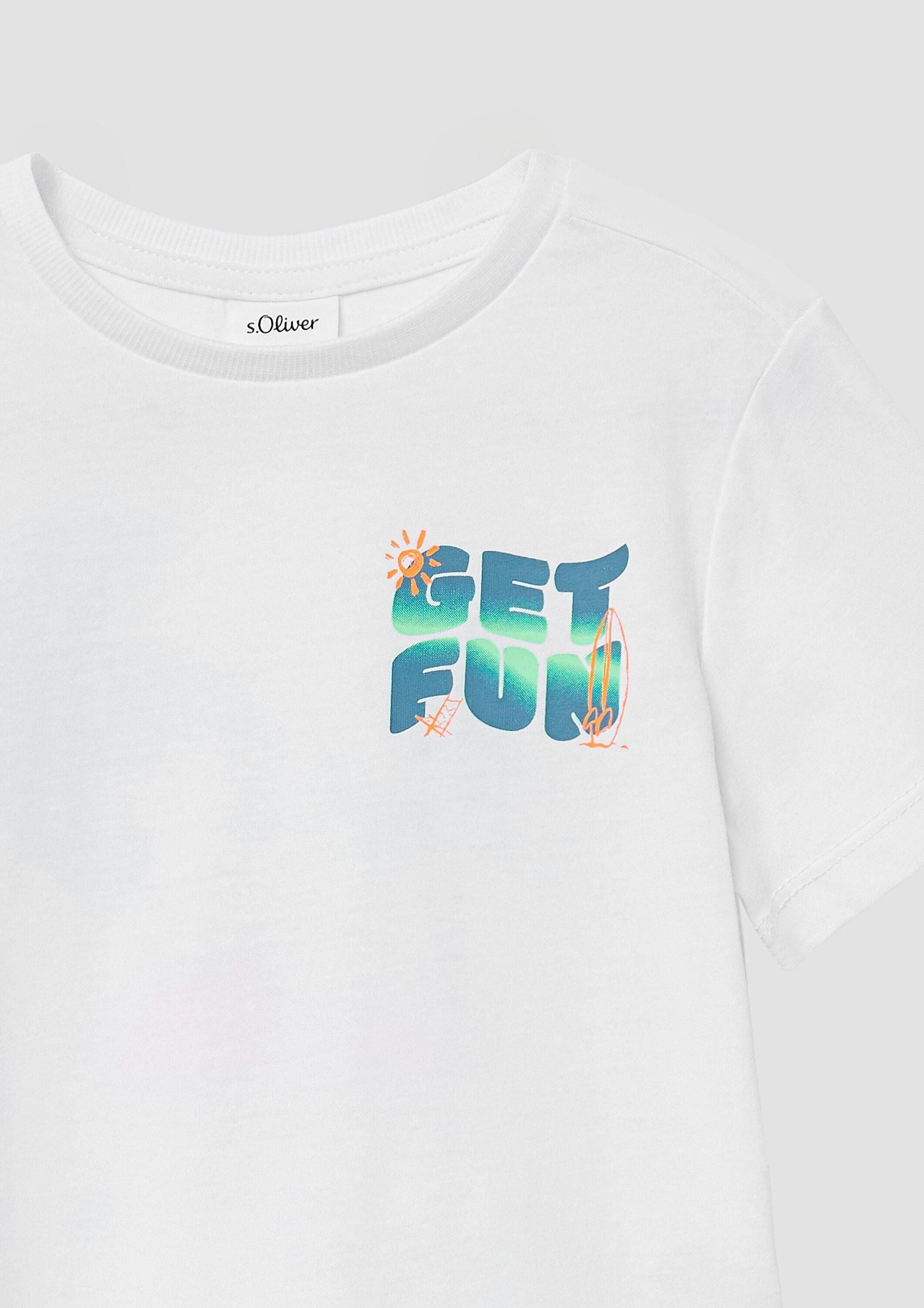 s.Oliver Kurzarmshirt T-Shirt Baumwoll-T-Shirt mit Front- und Rückenprint