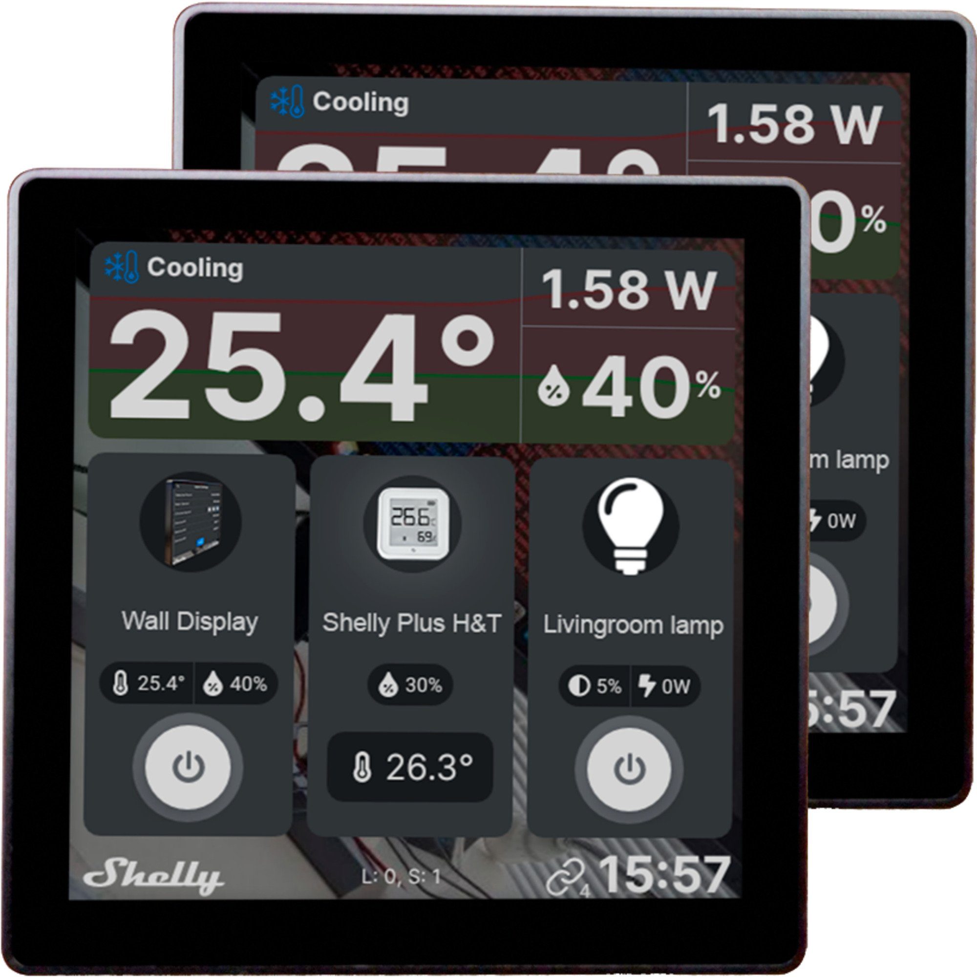 Shelly Wall Display, Bedienteil, (2er Pack) Smart-Home-Zubehör