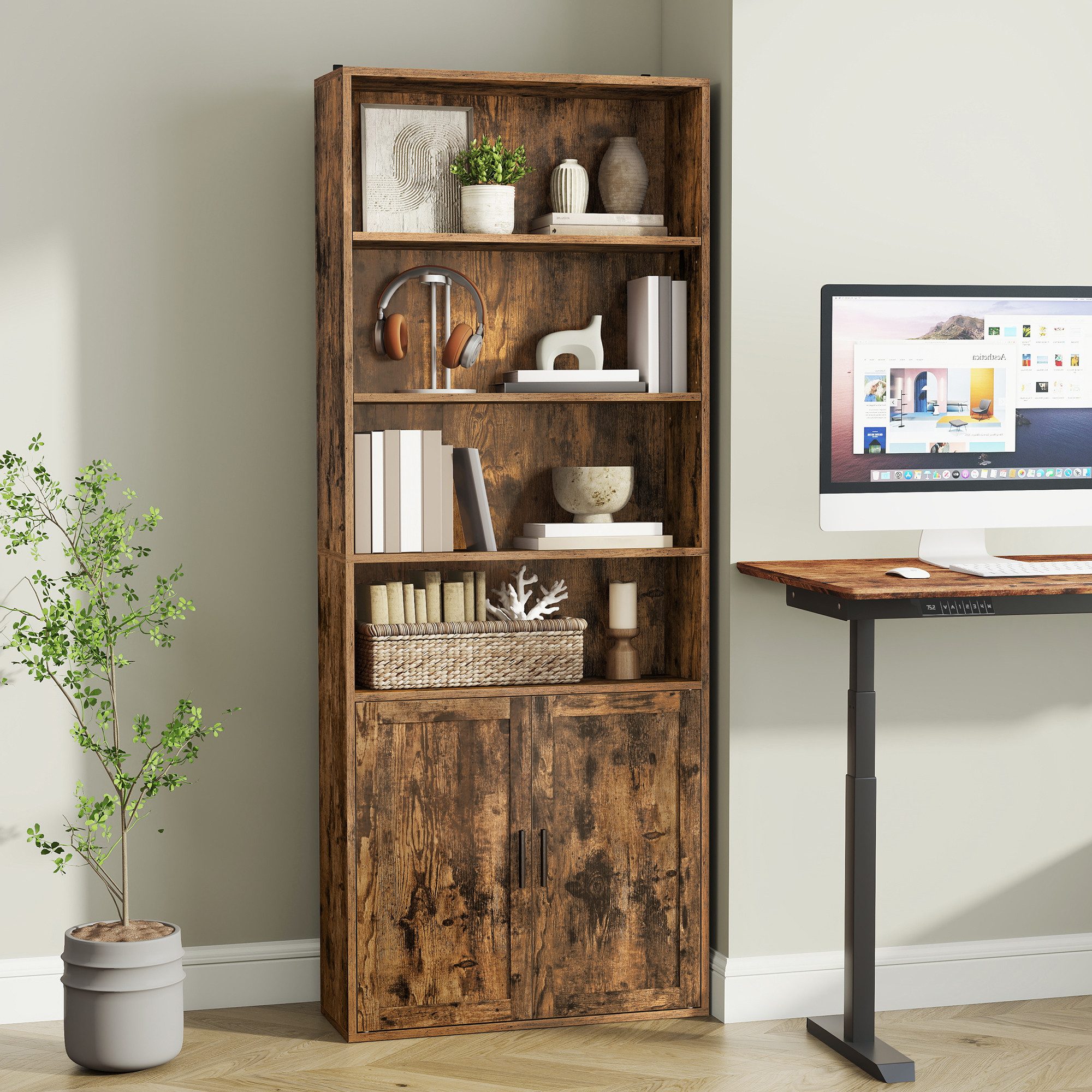 VASAGLE Bücherregal, 6-stöckiges hohes Regal, Standregal günstig online kaufen