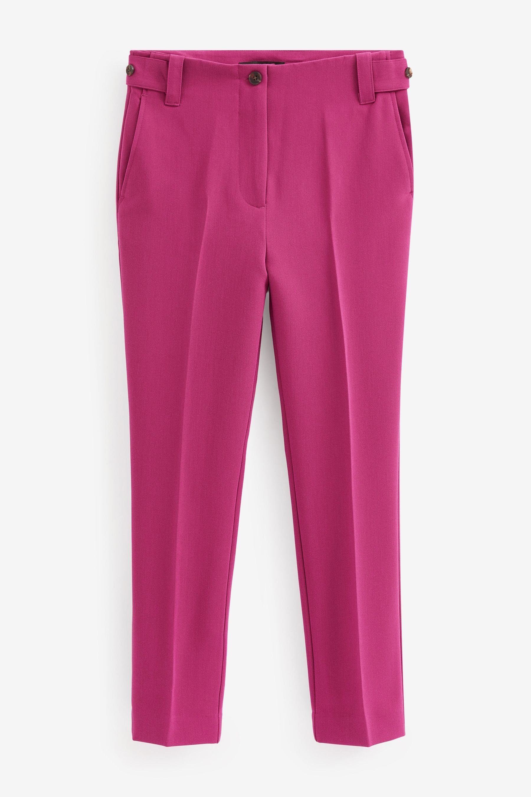 Anzughose Tailored-Hose im (1-tlg) Slim-Fit mit hoher Pink Next Taille